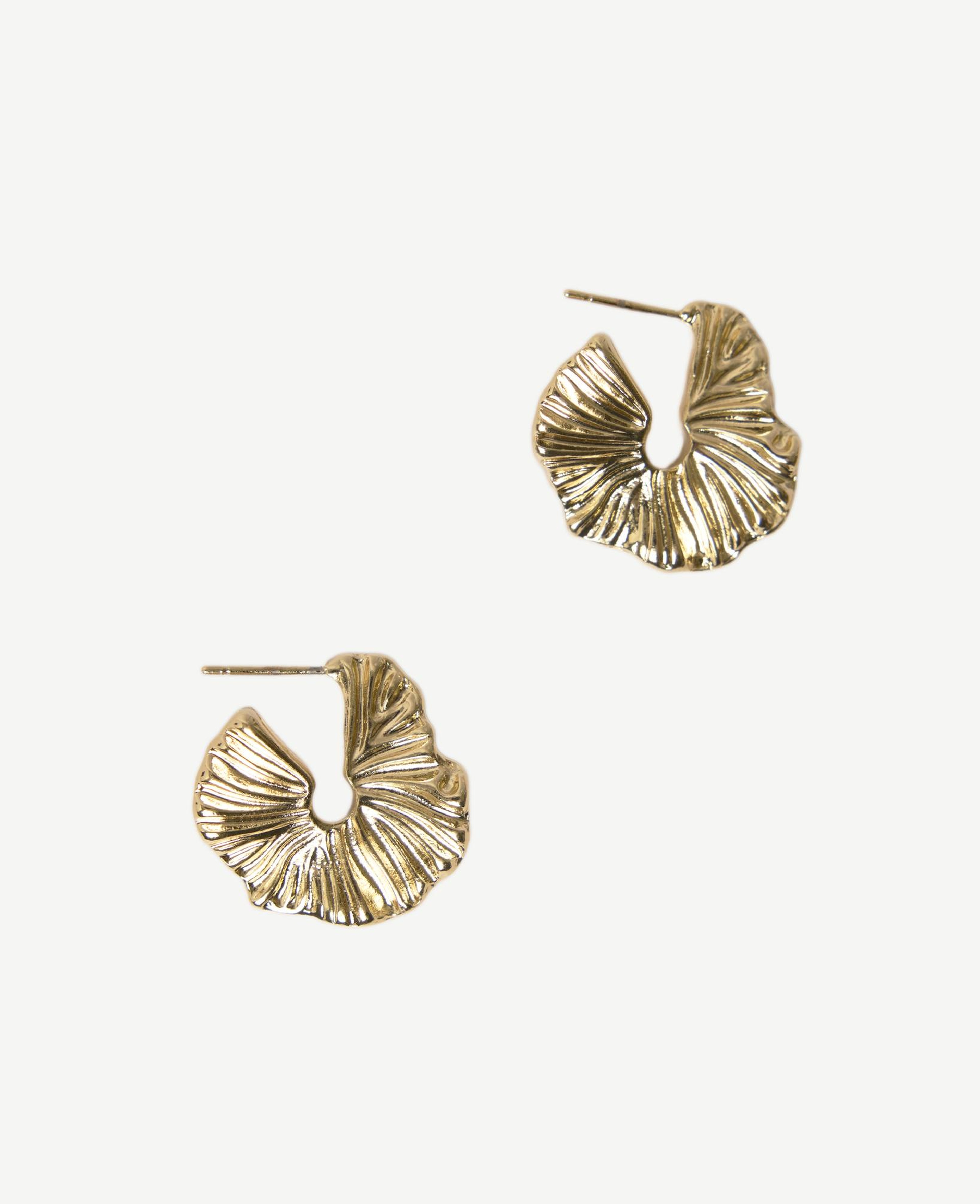 YARGICI Kabartma Dokulu Gold Küpe