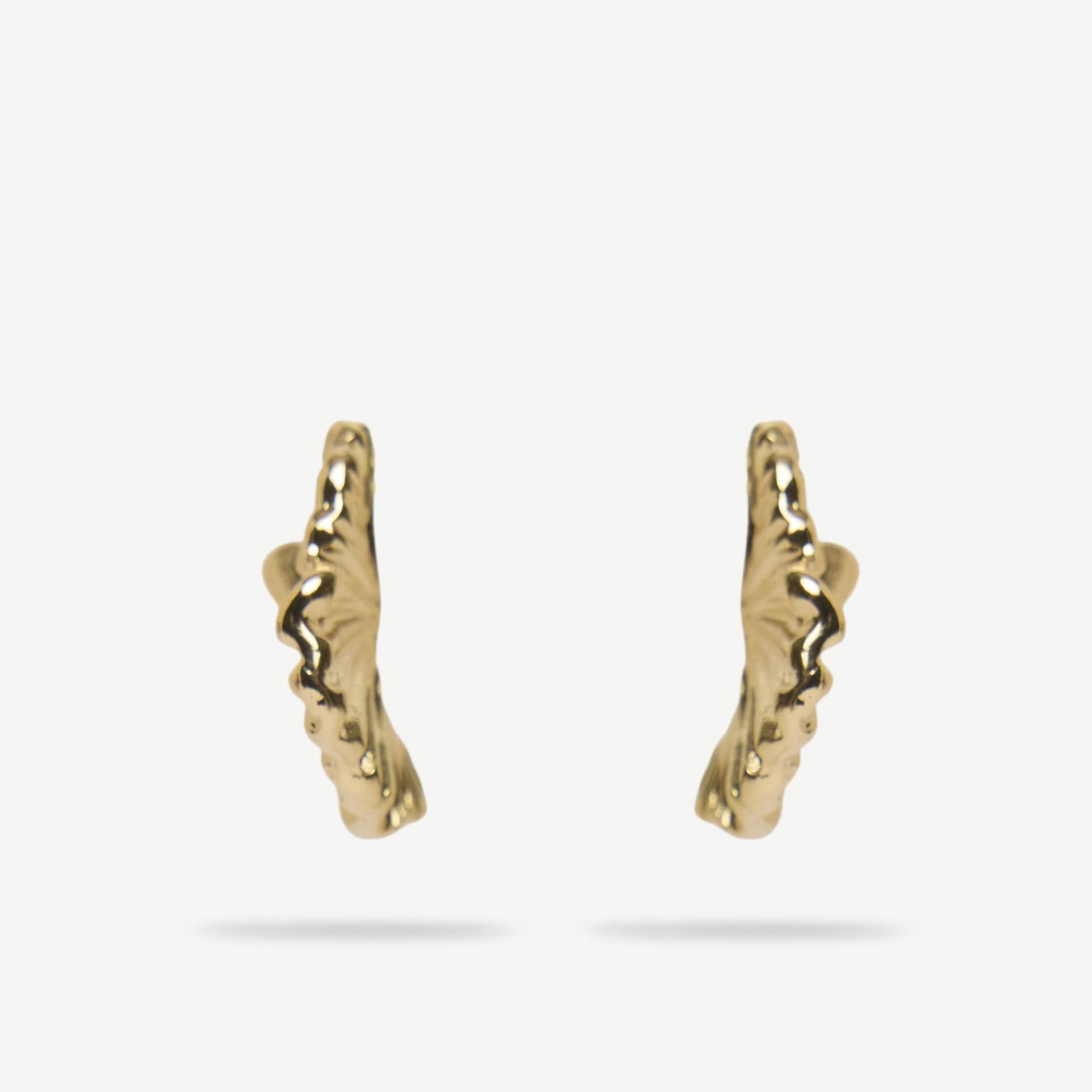 YARGICI Kabartma Dokulu Gold Küpe