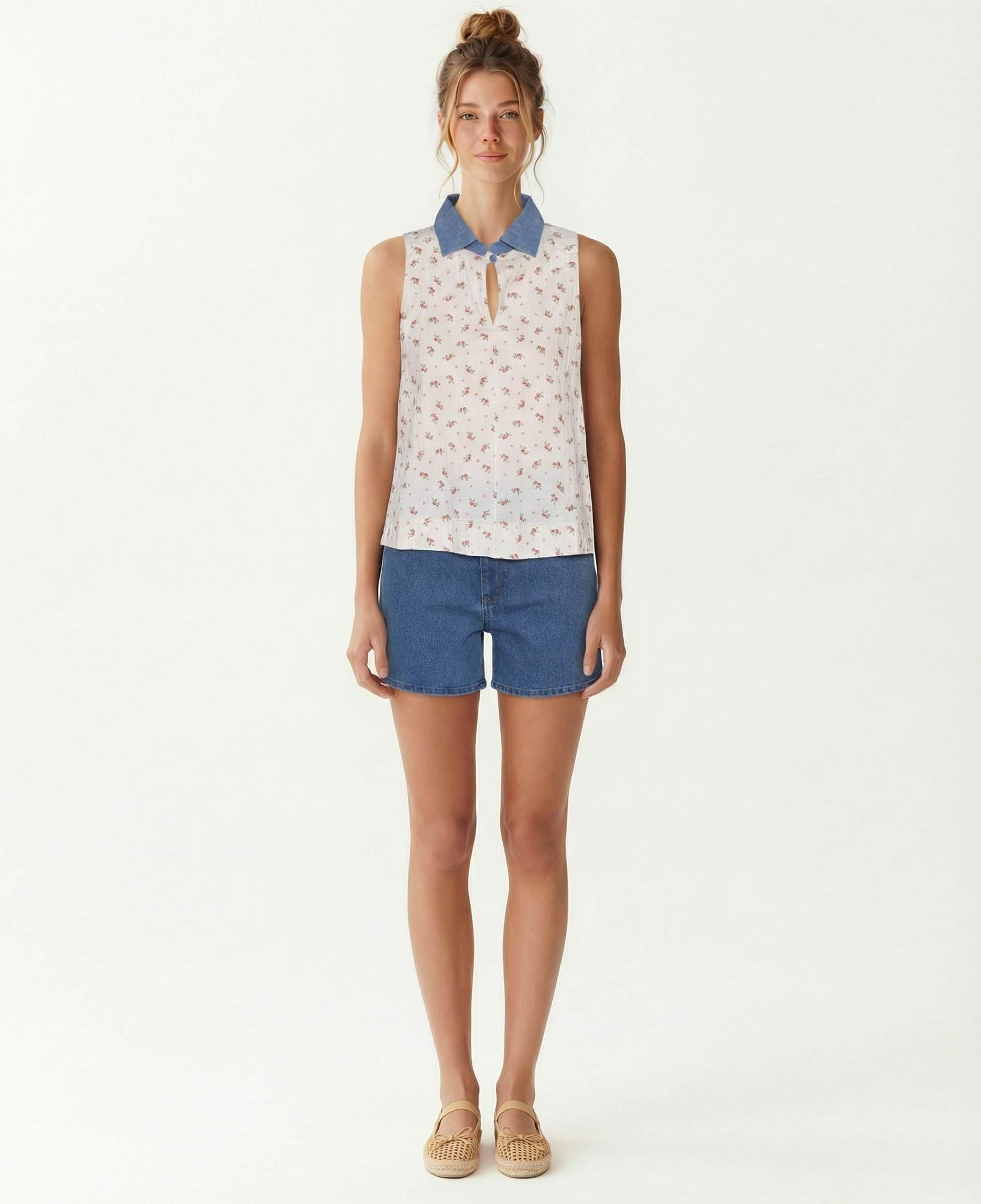 YARGICI Regular Gömlek Yaka Kolsuz Bluz