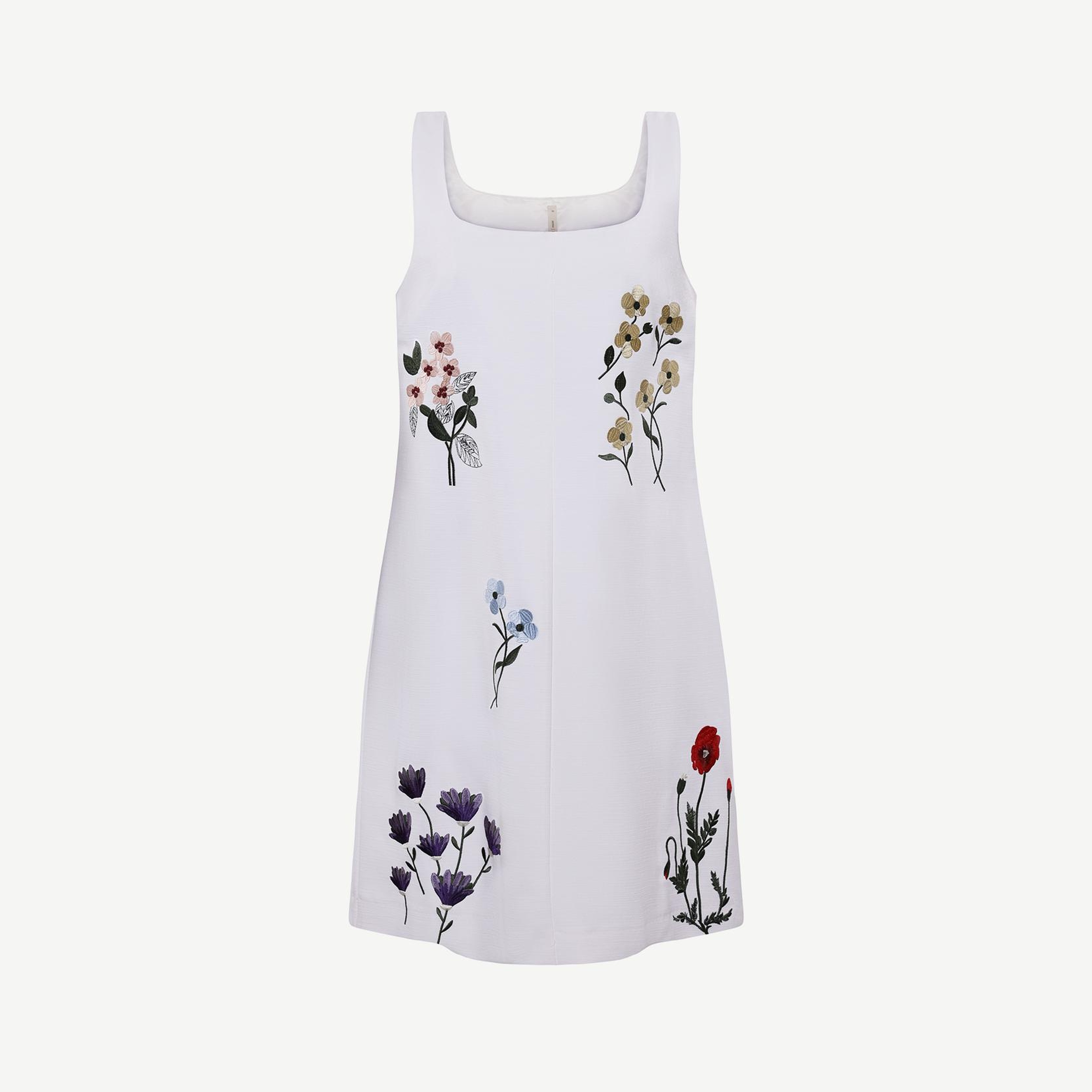 YARGICI A Form Kare Yaka Kolsuz Elbise