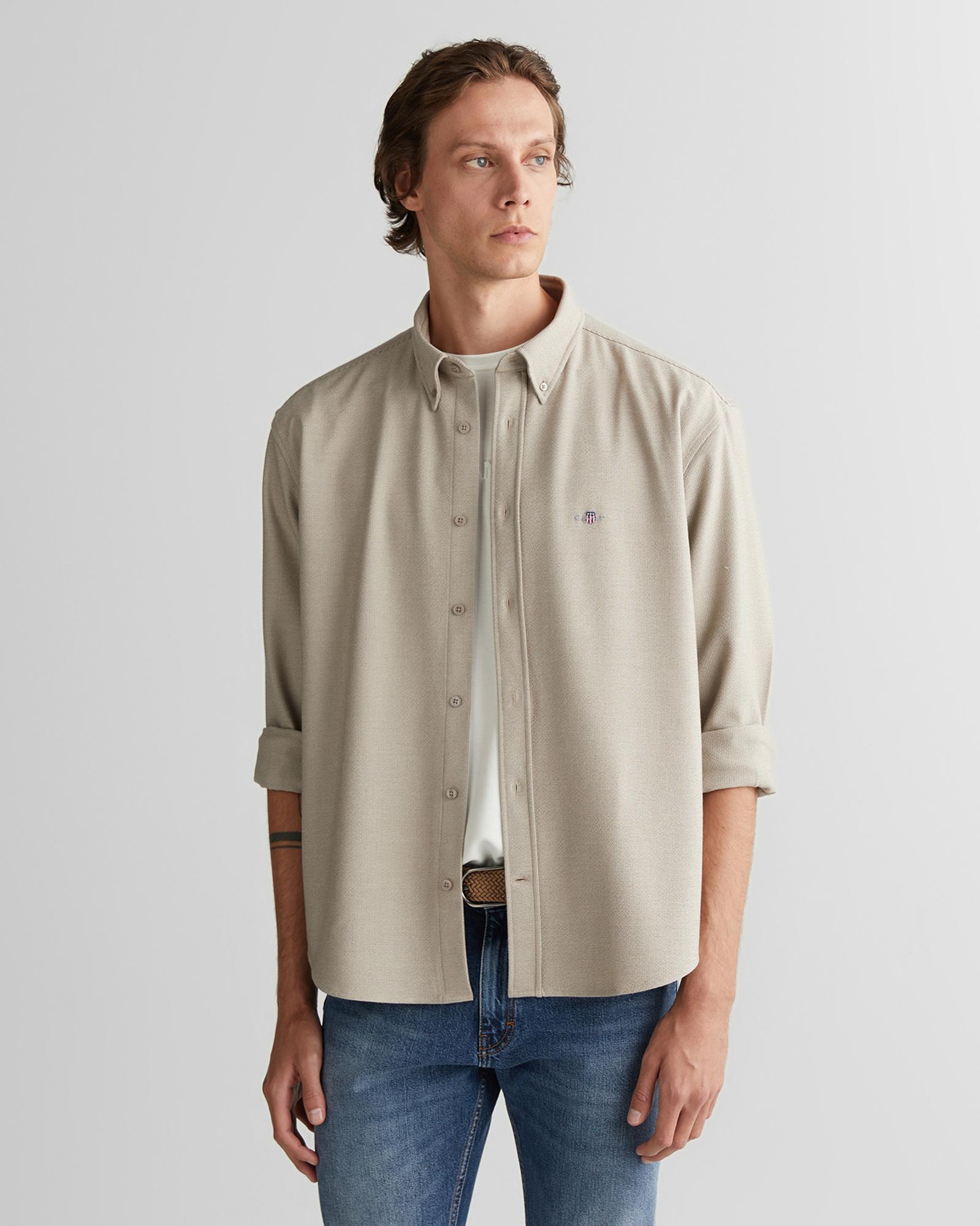 GANT Erkek Bej Relaxed Fit  Gömlek
