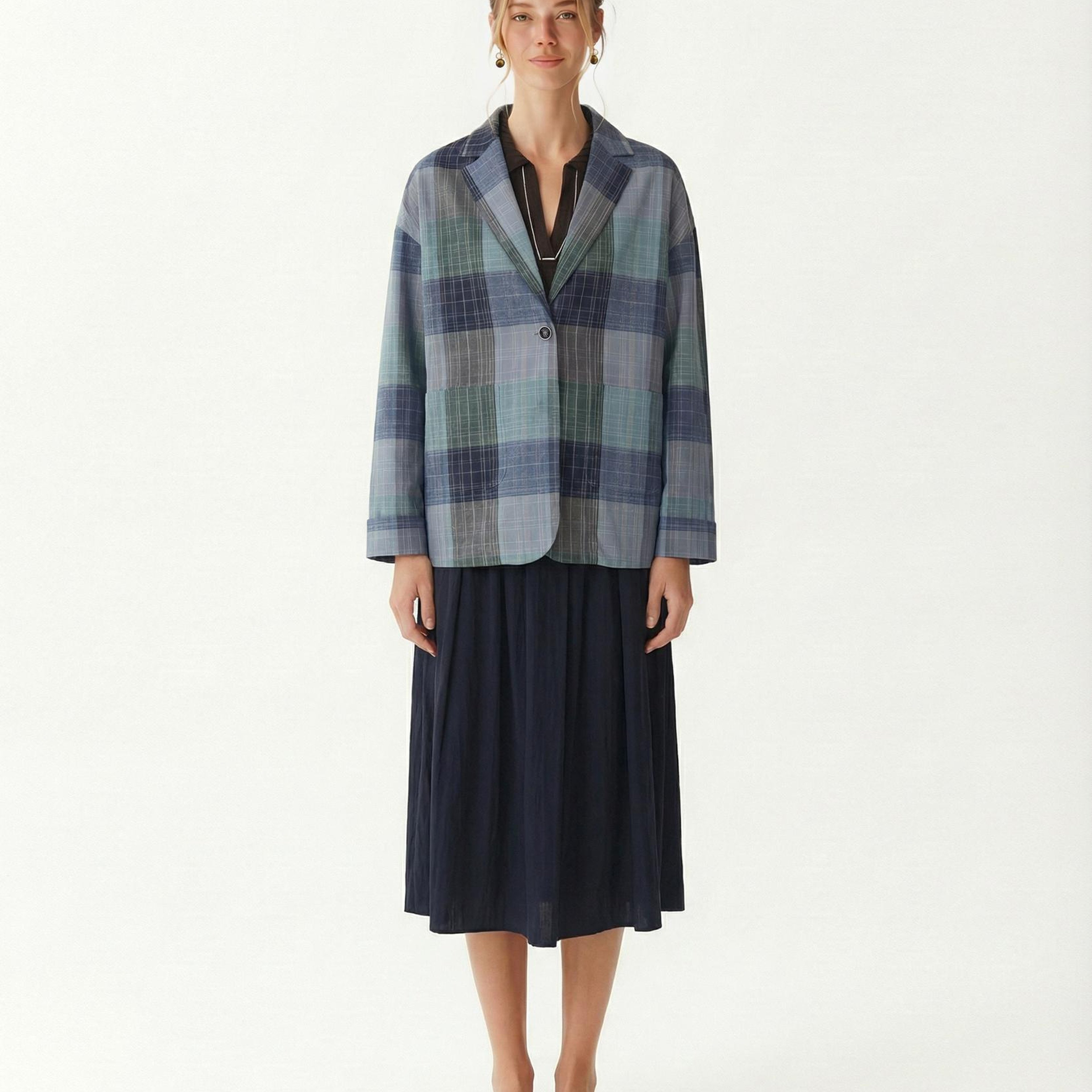 YARGICI Geniş Ceket Yaka Uzun Kol Ceket