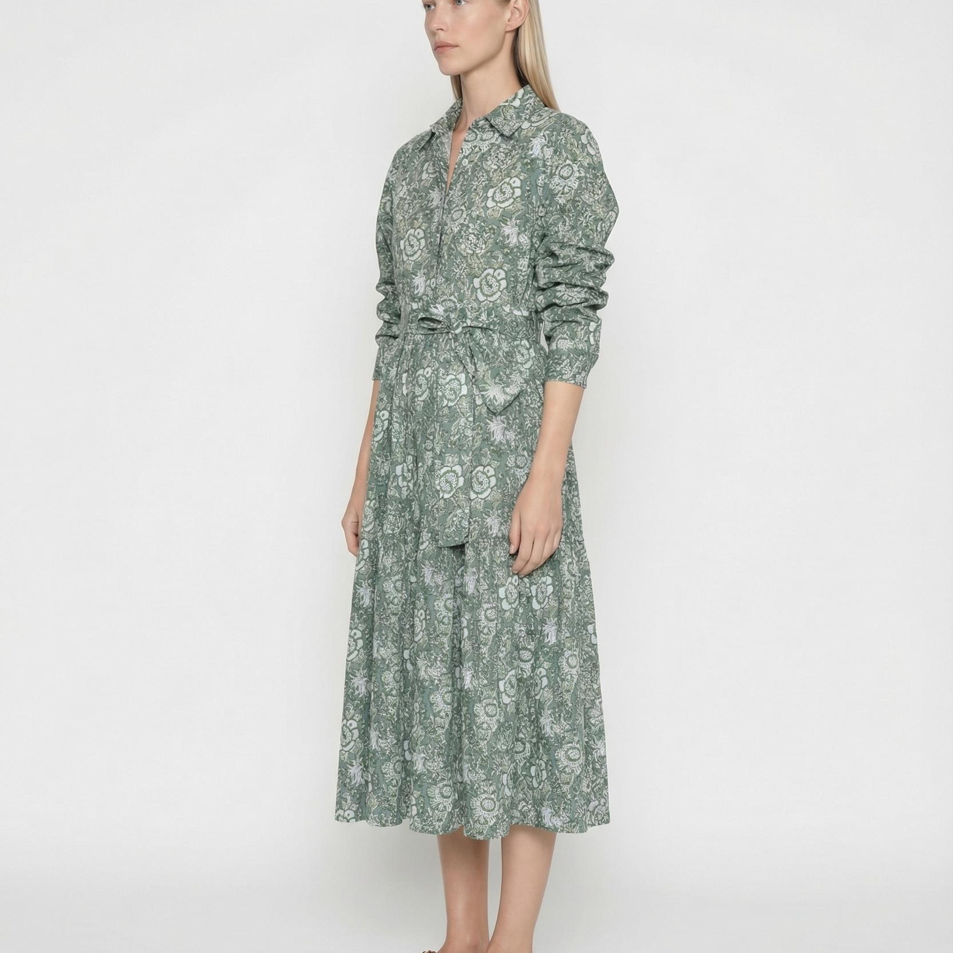 YARGICI Bol Gömlek Yaka Uzun Kol Elbise