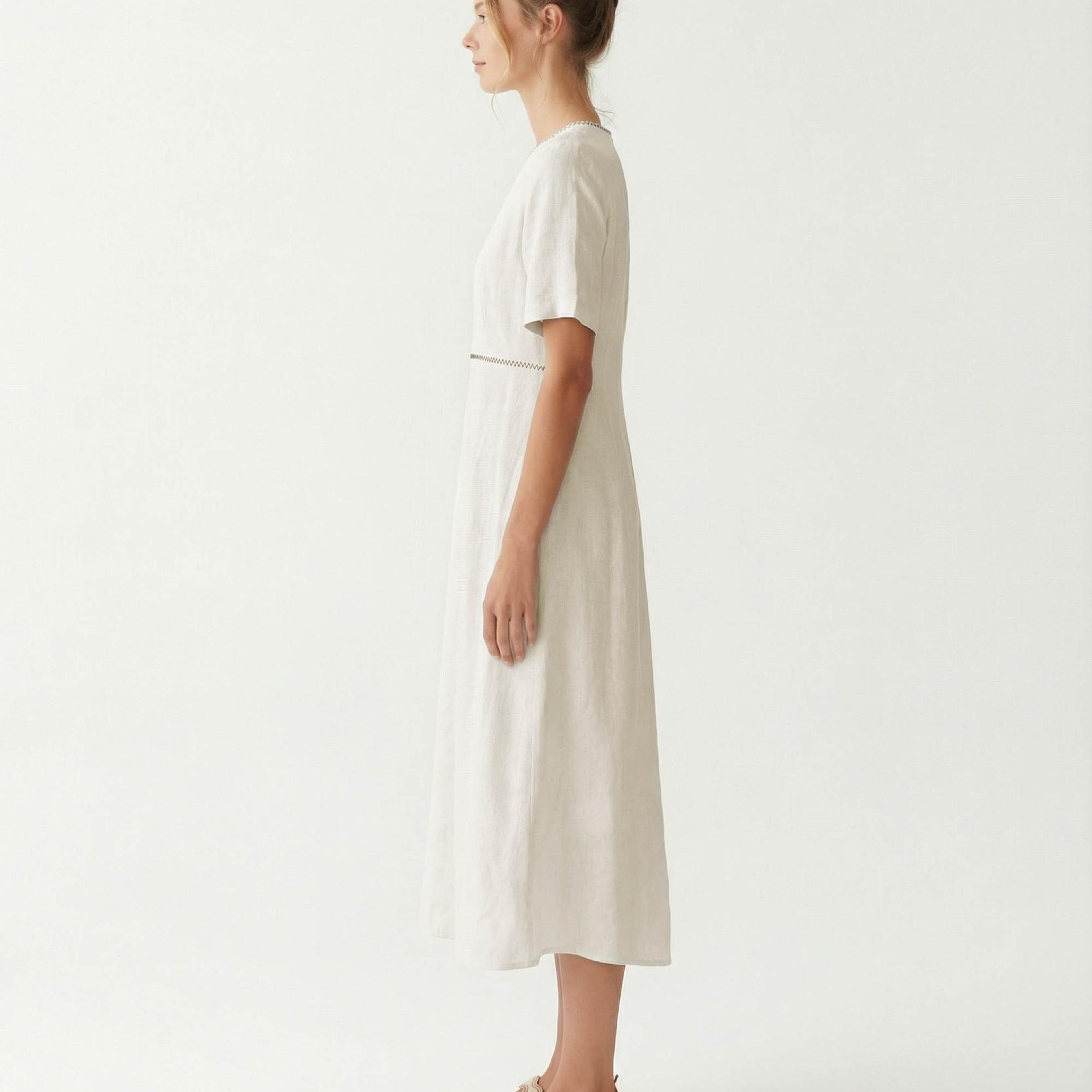 YARGICI Düz Bisiklet Yaka Kısa Kol Elbise