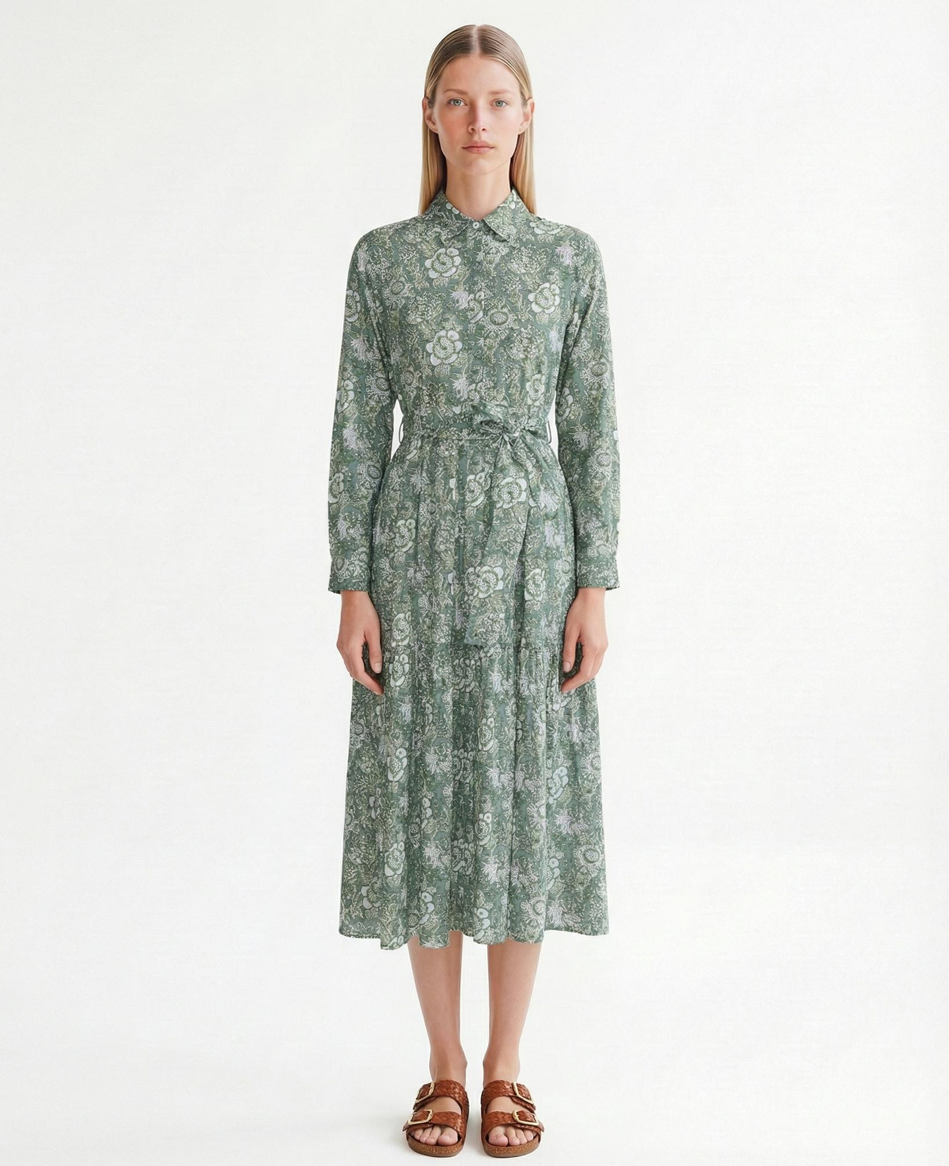 YARGICI Bol Gömlek Yaka Uzun Kol Elbise