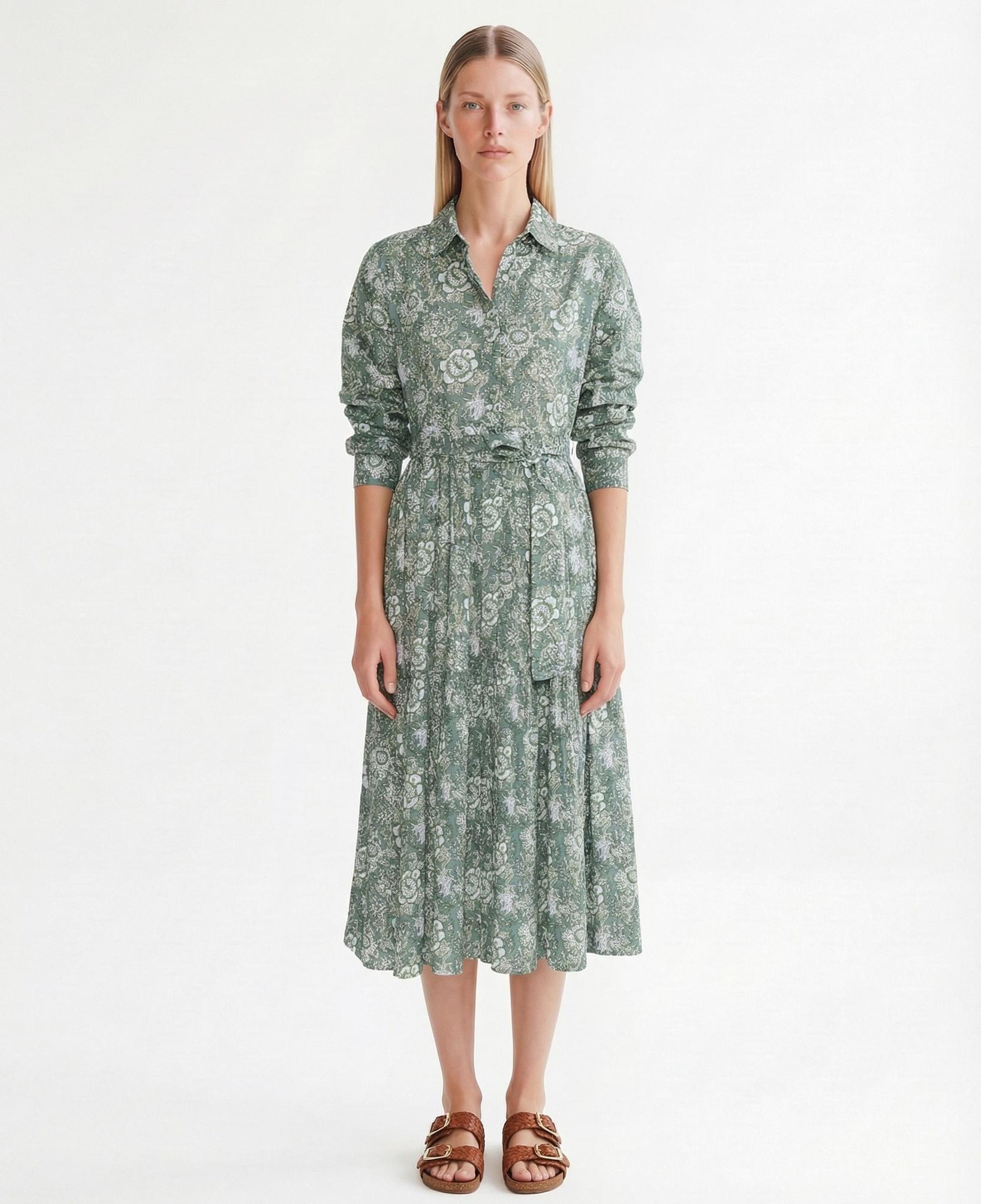 YARGICI Bol Gömlek Yaka Uzun Kol Elbise