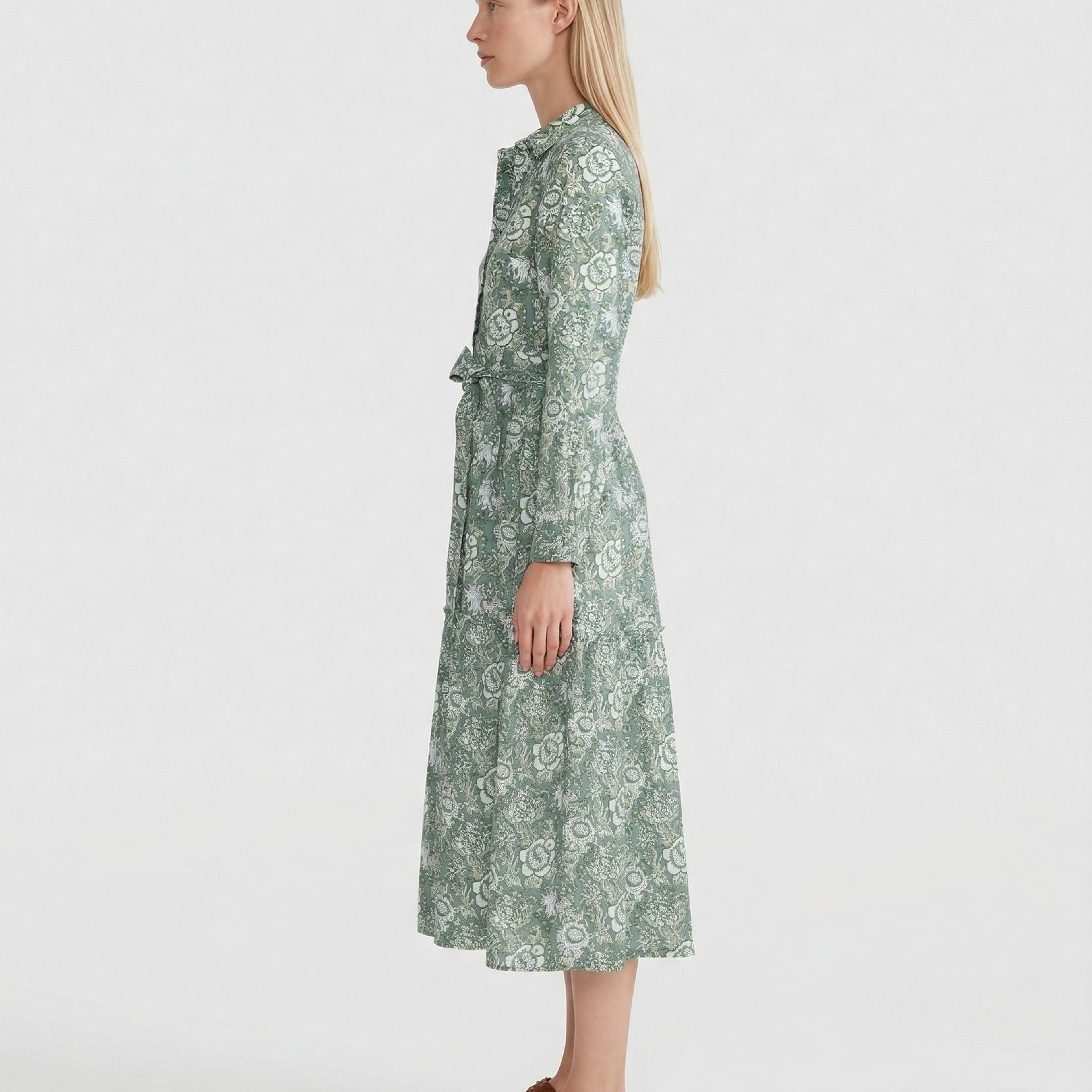 YARGICI Bol Gömlek Yaka Uzun Kol Elbise