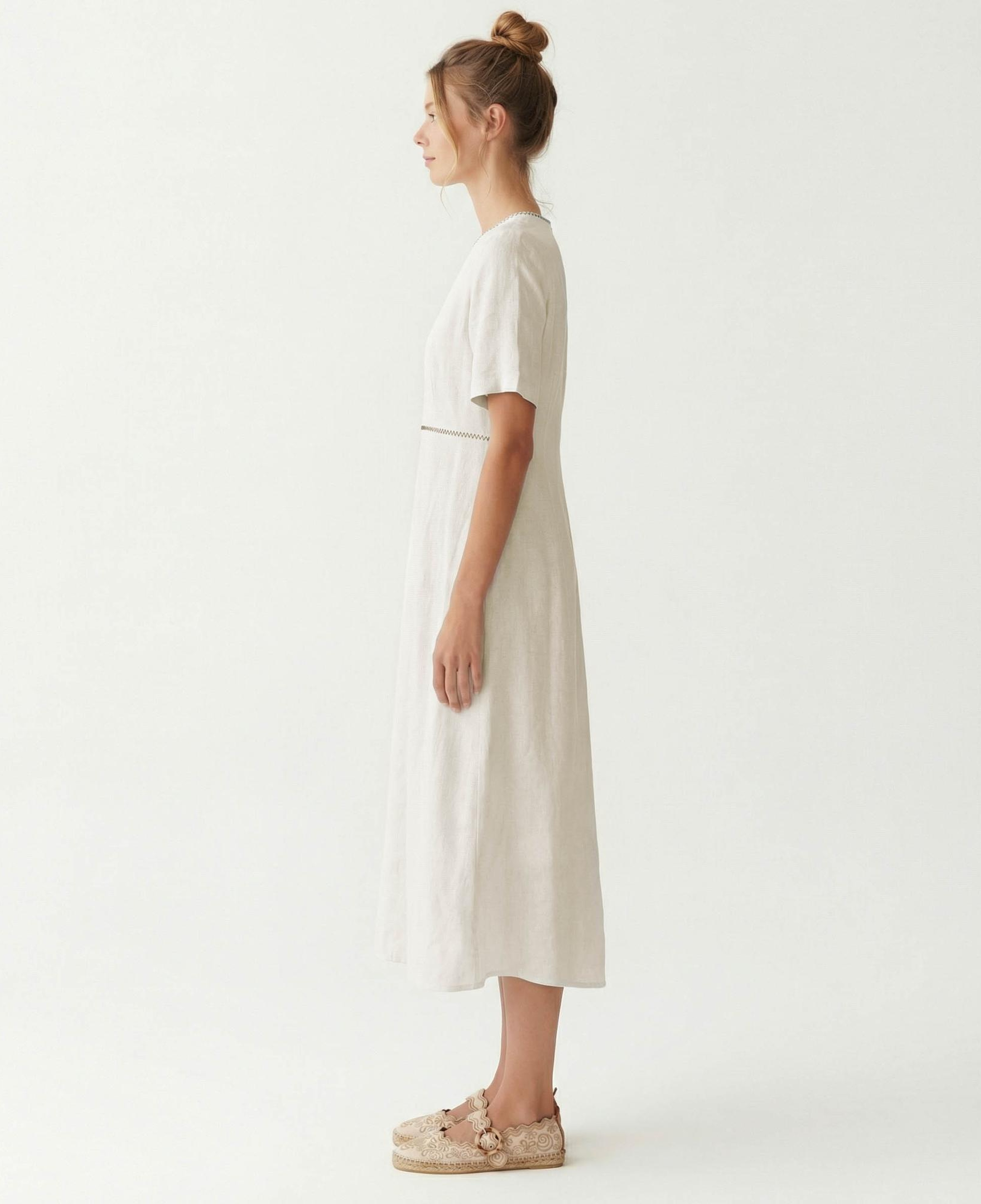 YARGICI Düz Bisiklet Yaka Kısa Kol Elbise