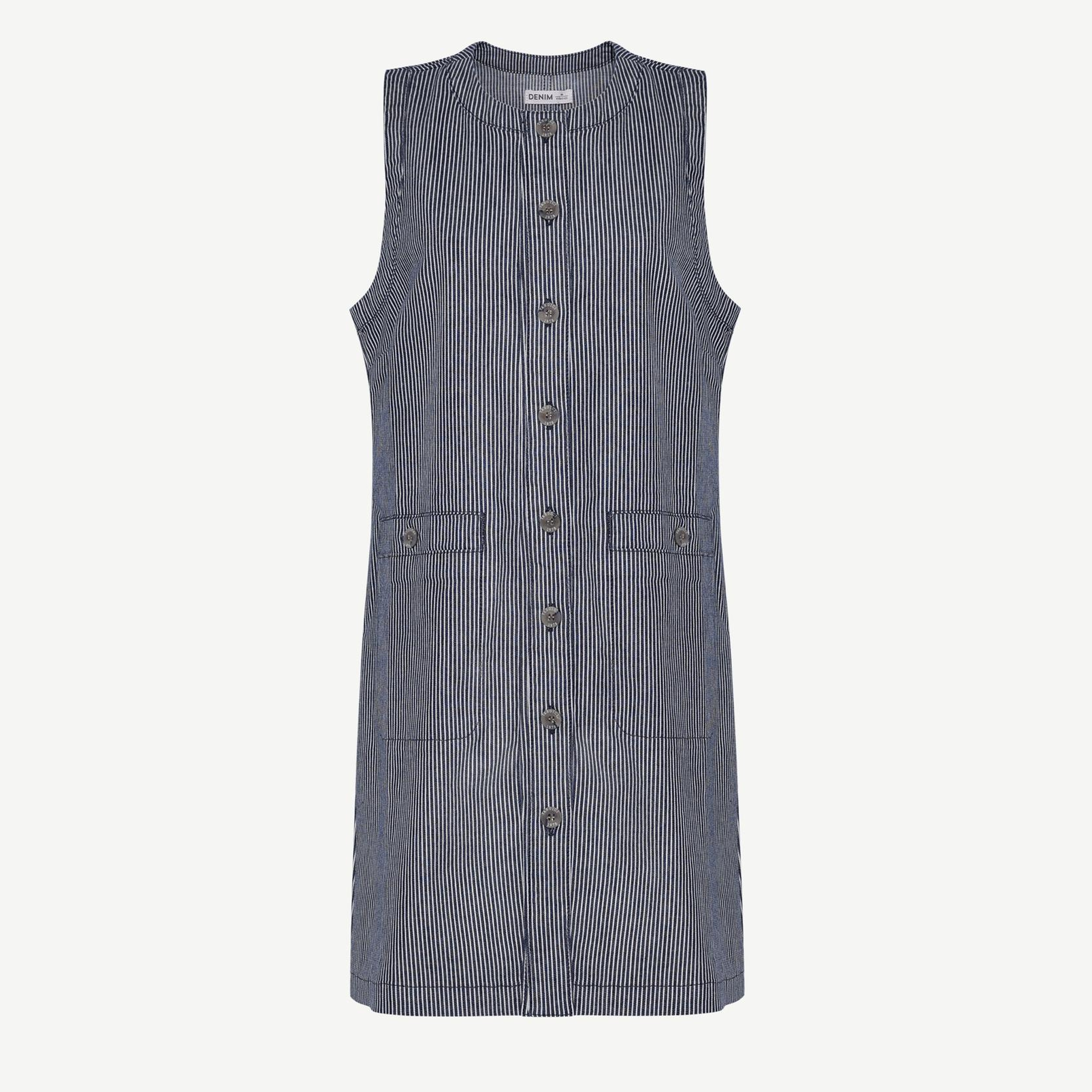 YARGICI Düz Bisiklet Yaka Kolsuz Elbise