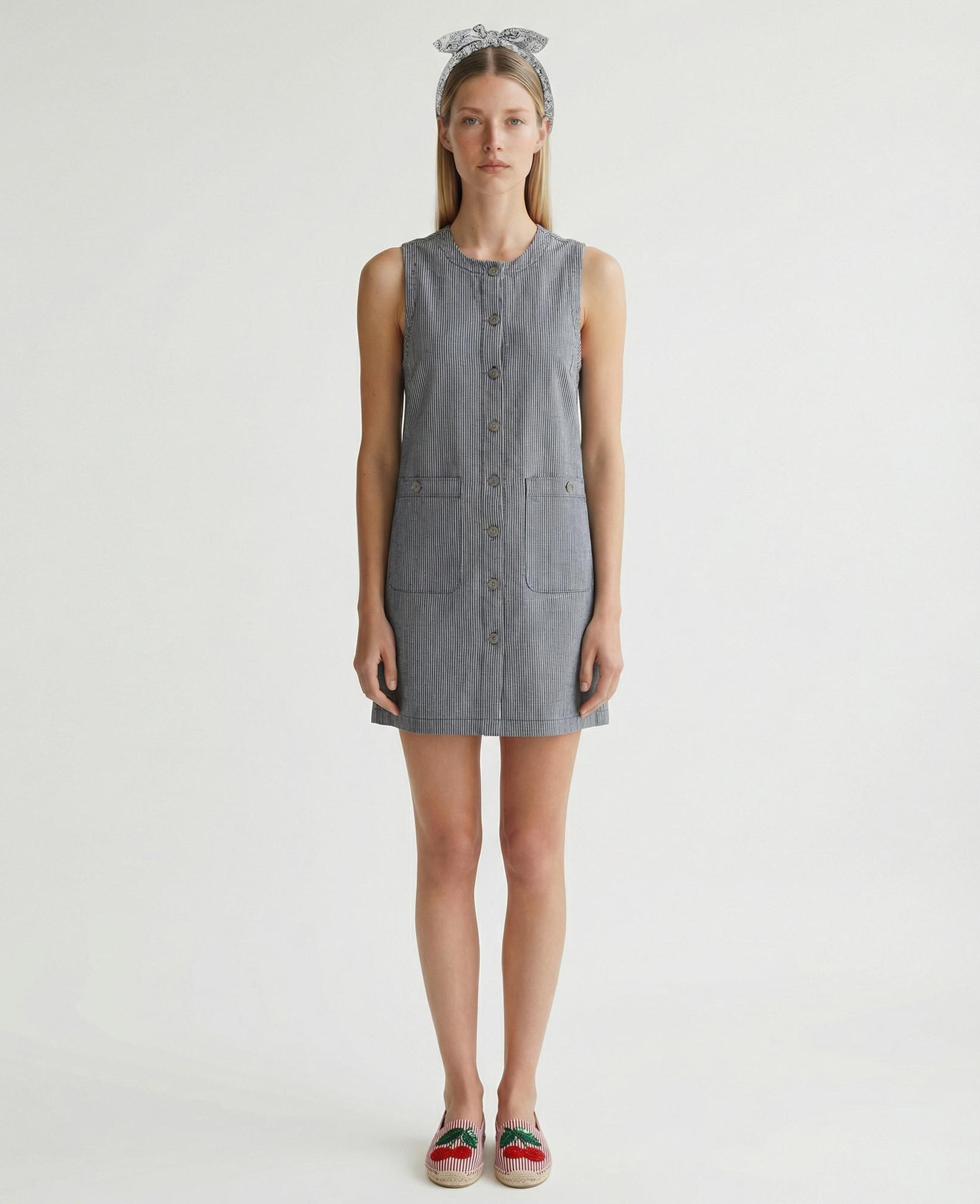 YARGICI Düz Bisiklet Yaka Kolsuz Elbise