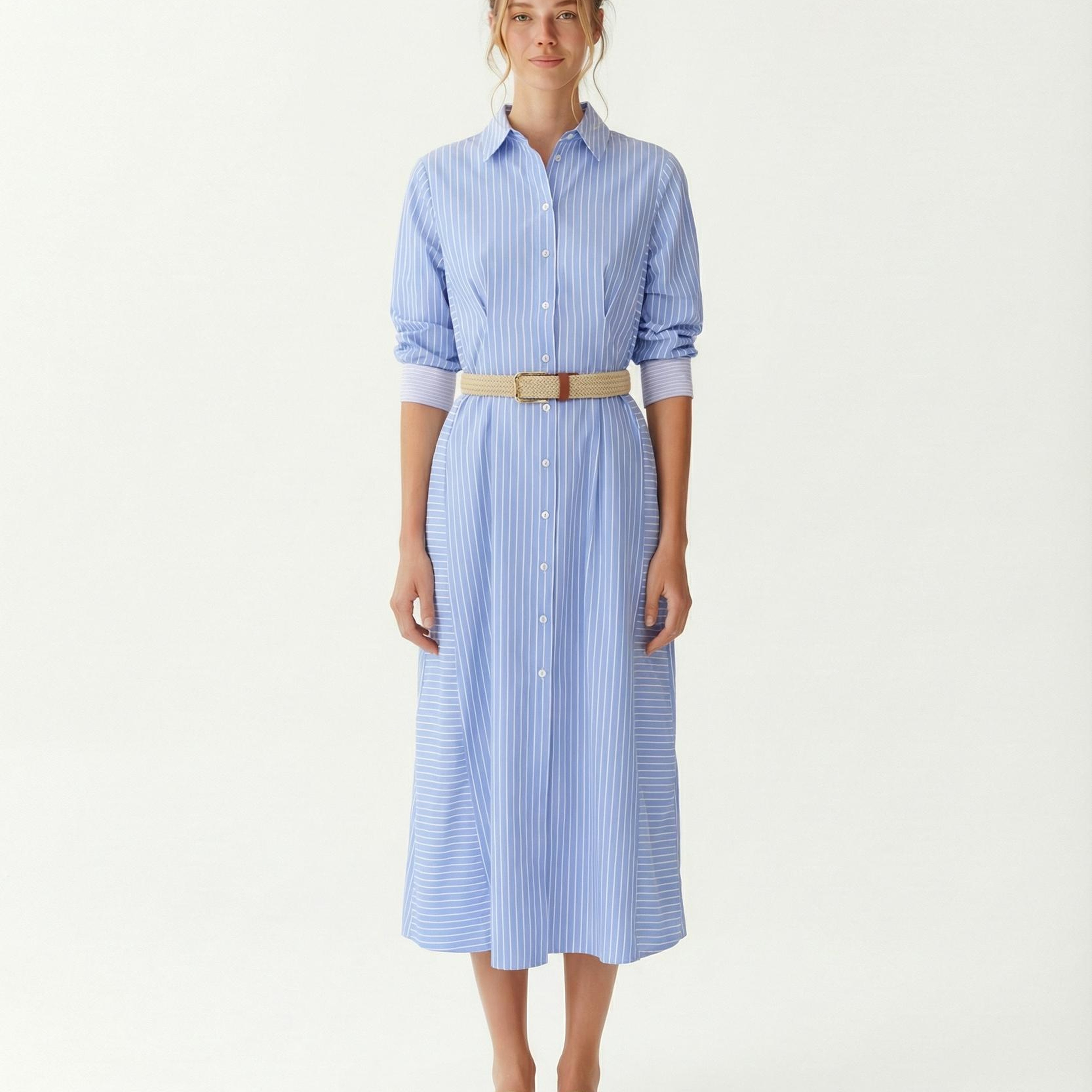 YARGICI Bol Gömlek Yaka Uzun Kol Elbise