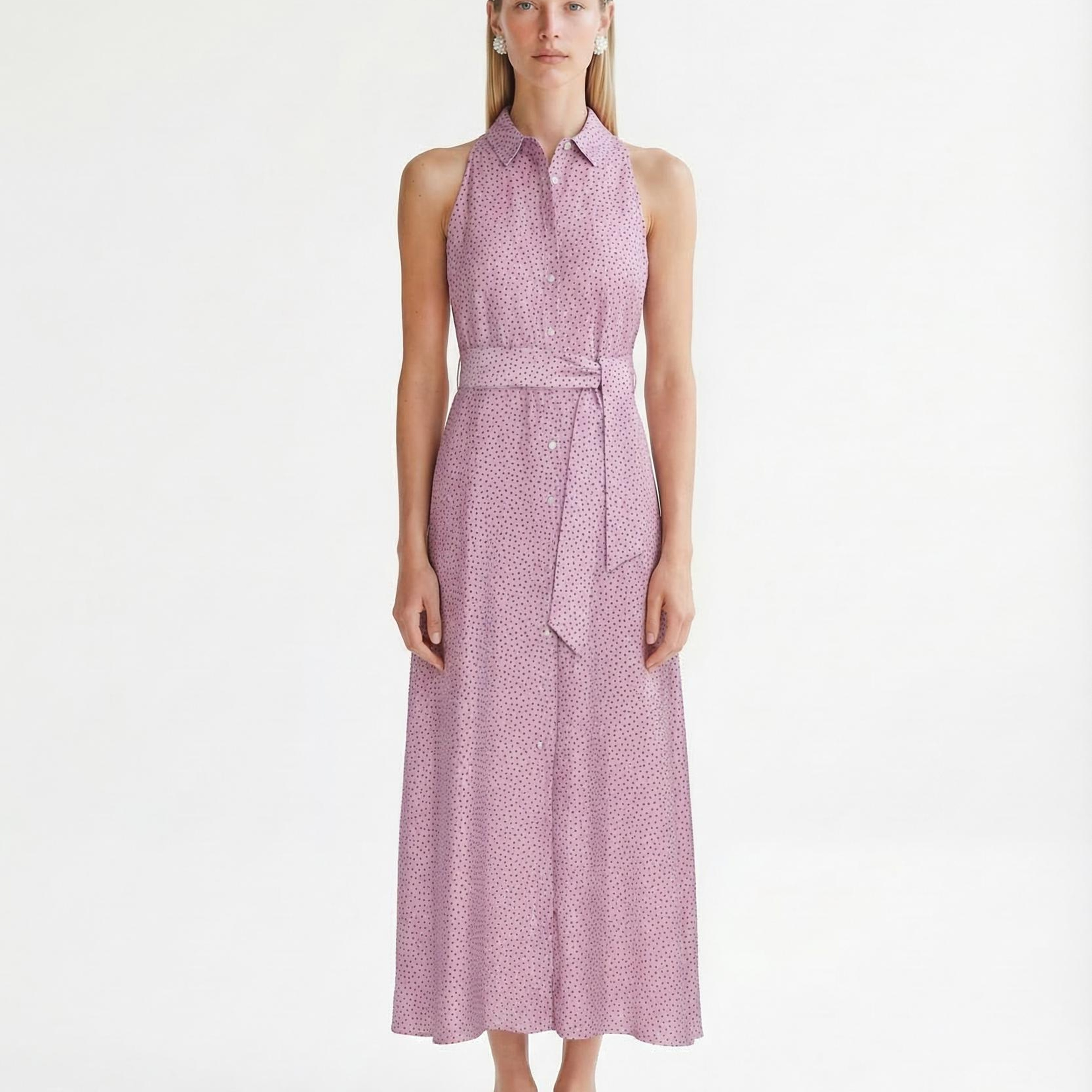 YARGICI Dar Gömlek Yaka Kolsuz Elbise