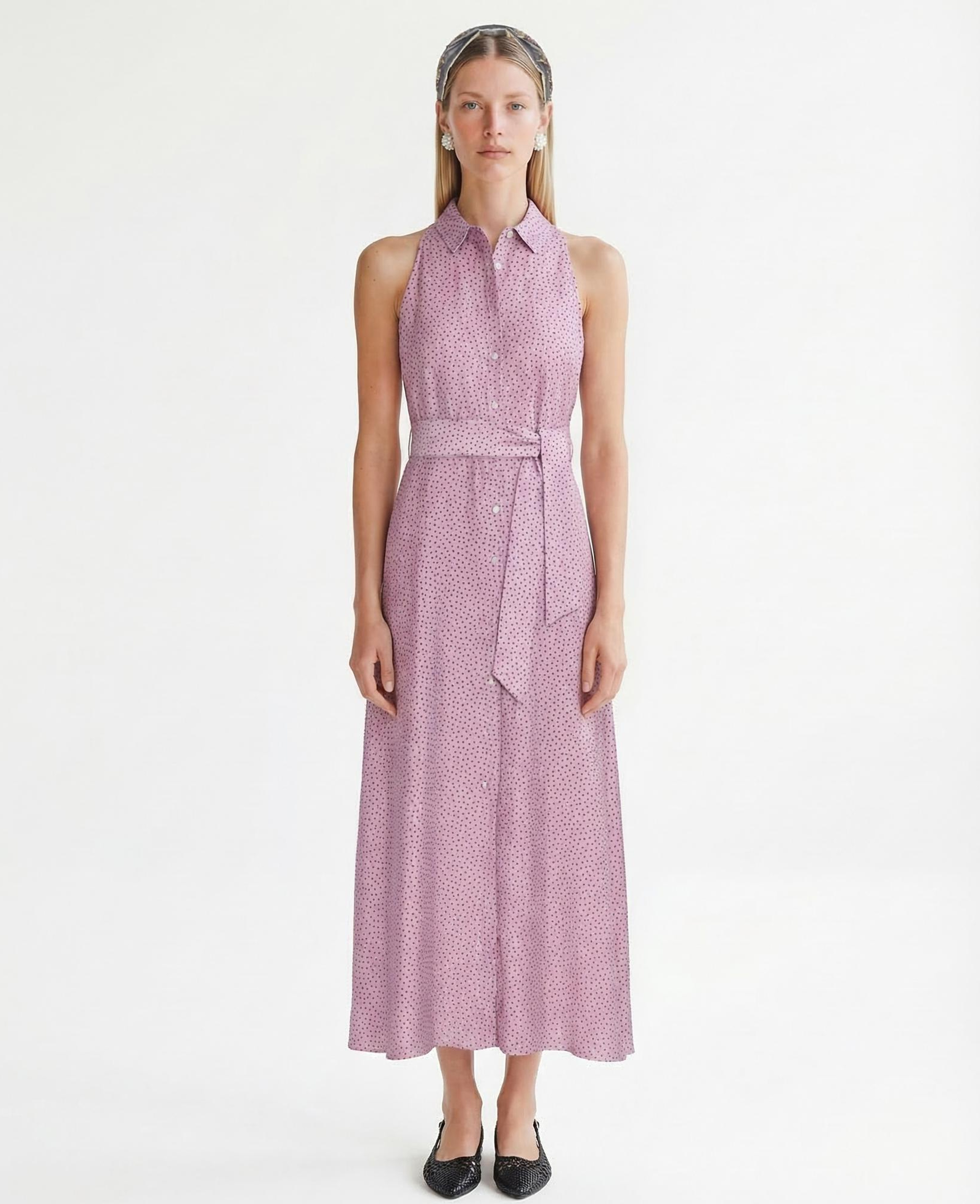 YARGICI Dar Gömlek Yaka Kolsuz Elbise