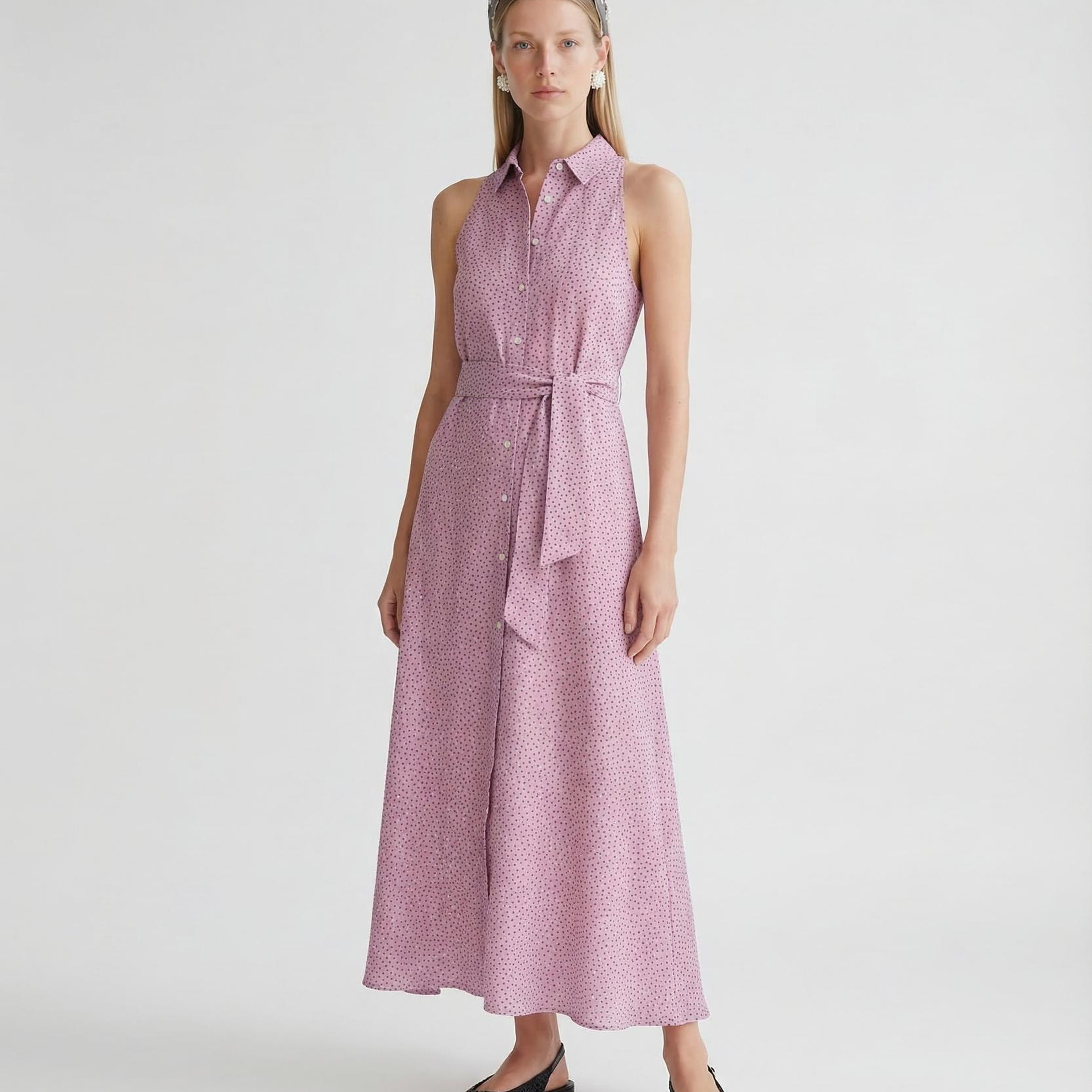 YARGICI Dar Gömlek Yaka Kolsuz Elbise