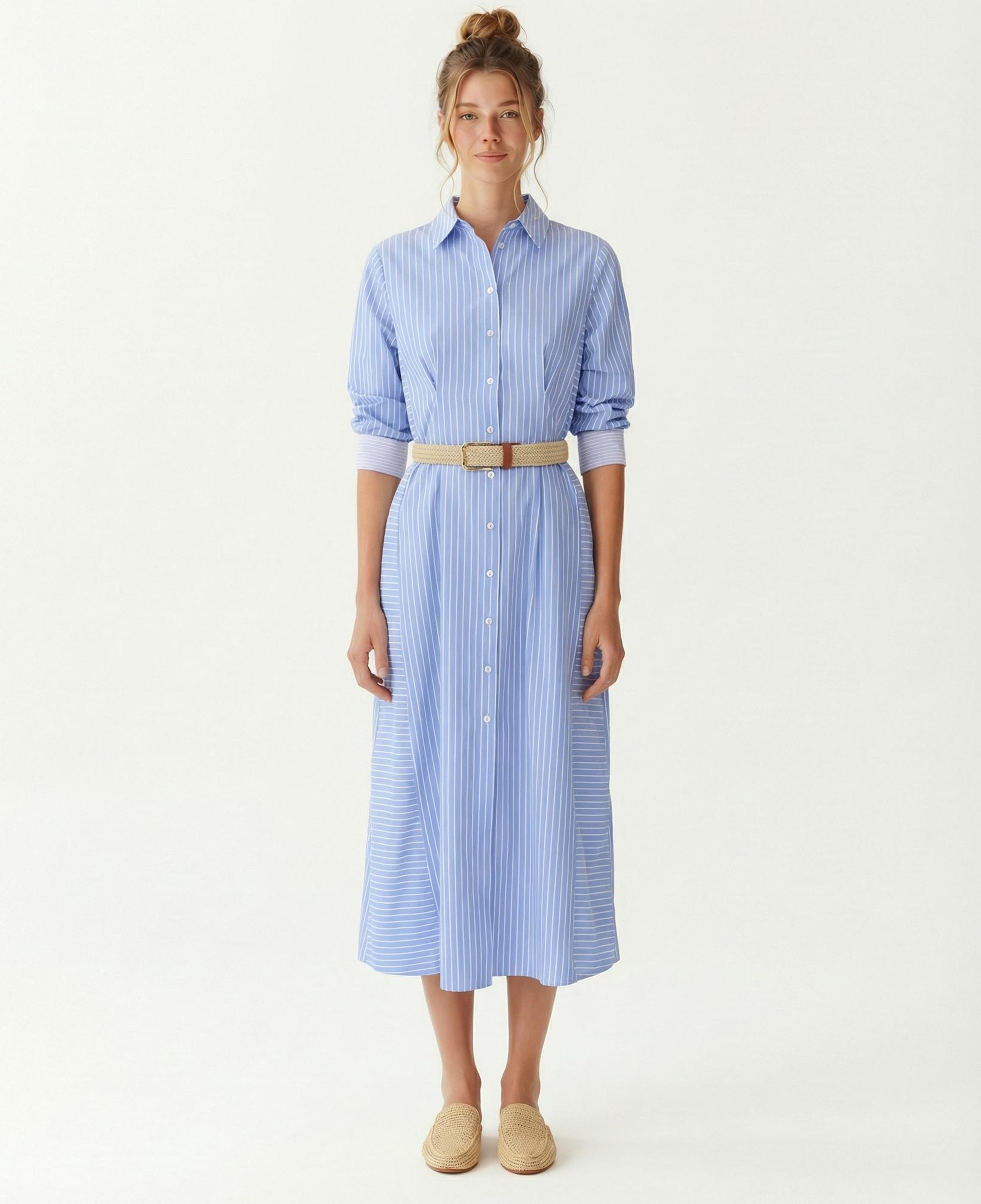 YARGICI Bol Gömlek Yaka Uzun Kol Elbise