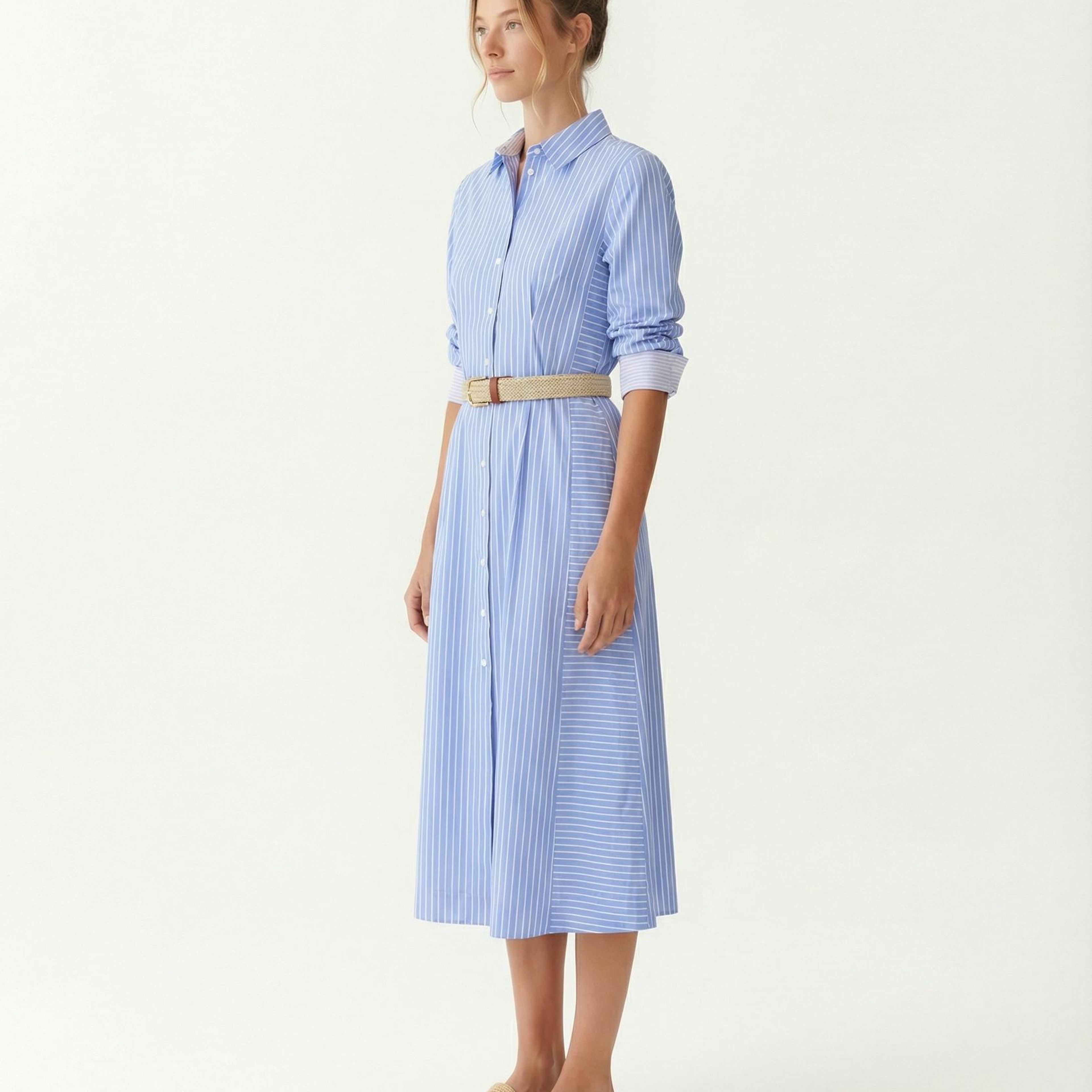 YARGICI Bol Gömlek Yaka Uzun Kol Elbise