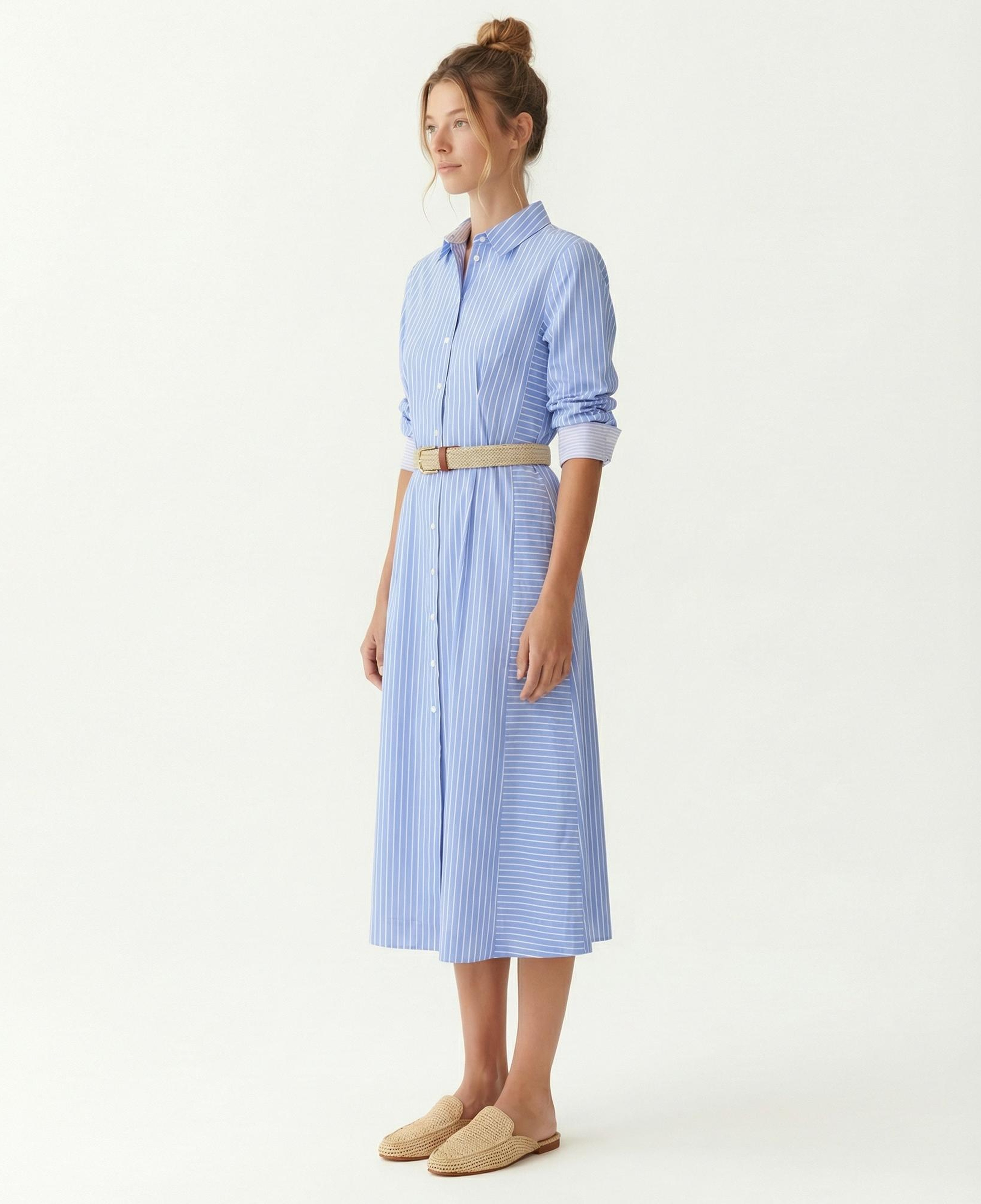 YARGICI Bol Gömlek Yaka Uzun Kol Elbise