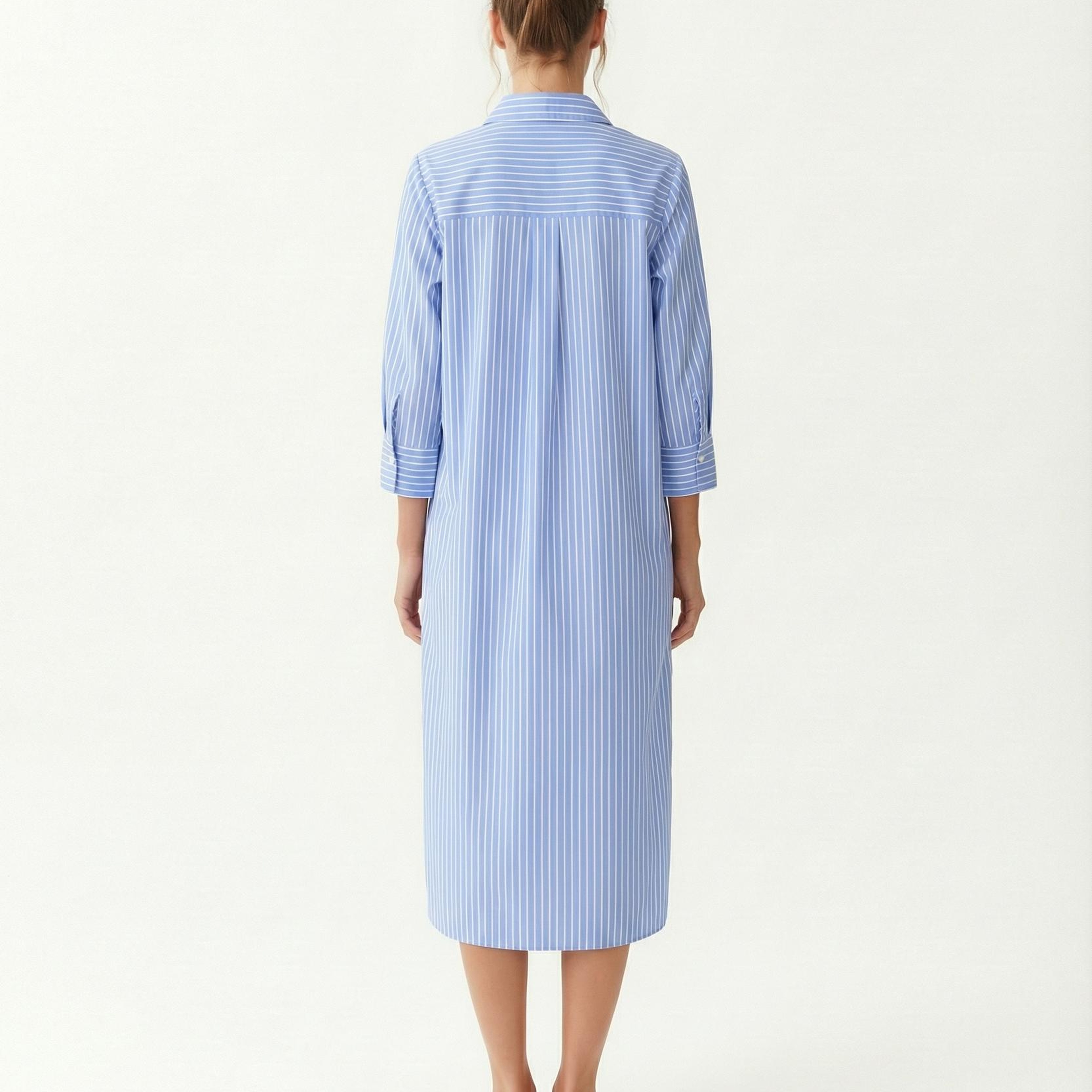 YARGICI Bol Gömlek Yaka Uzun Kol Elbise