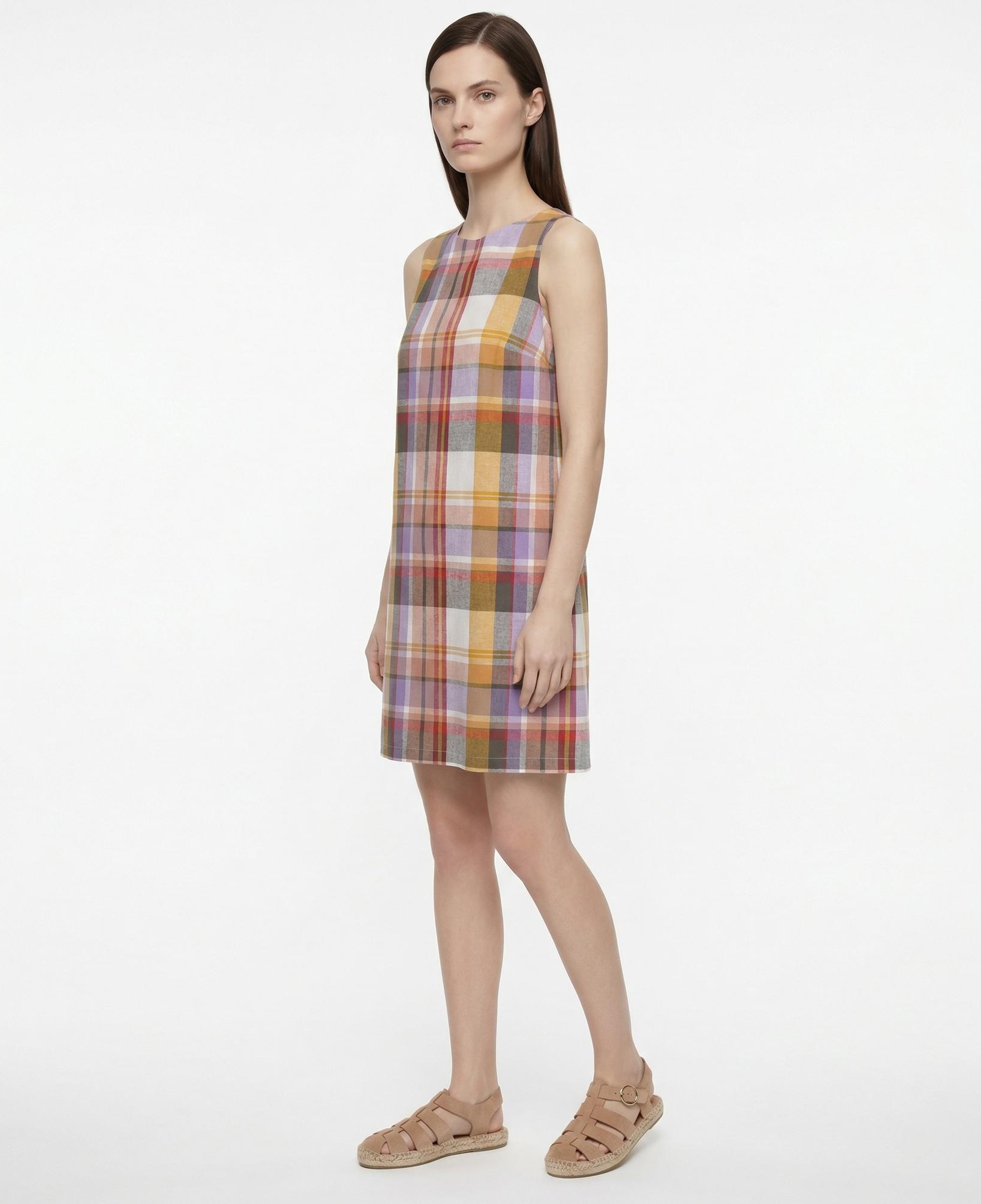 YARGICI A Form Bisiklet Yaka Kolsuz Elbise