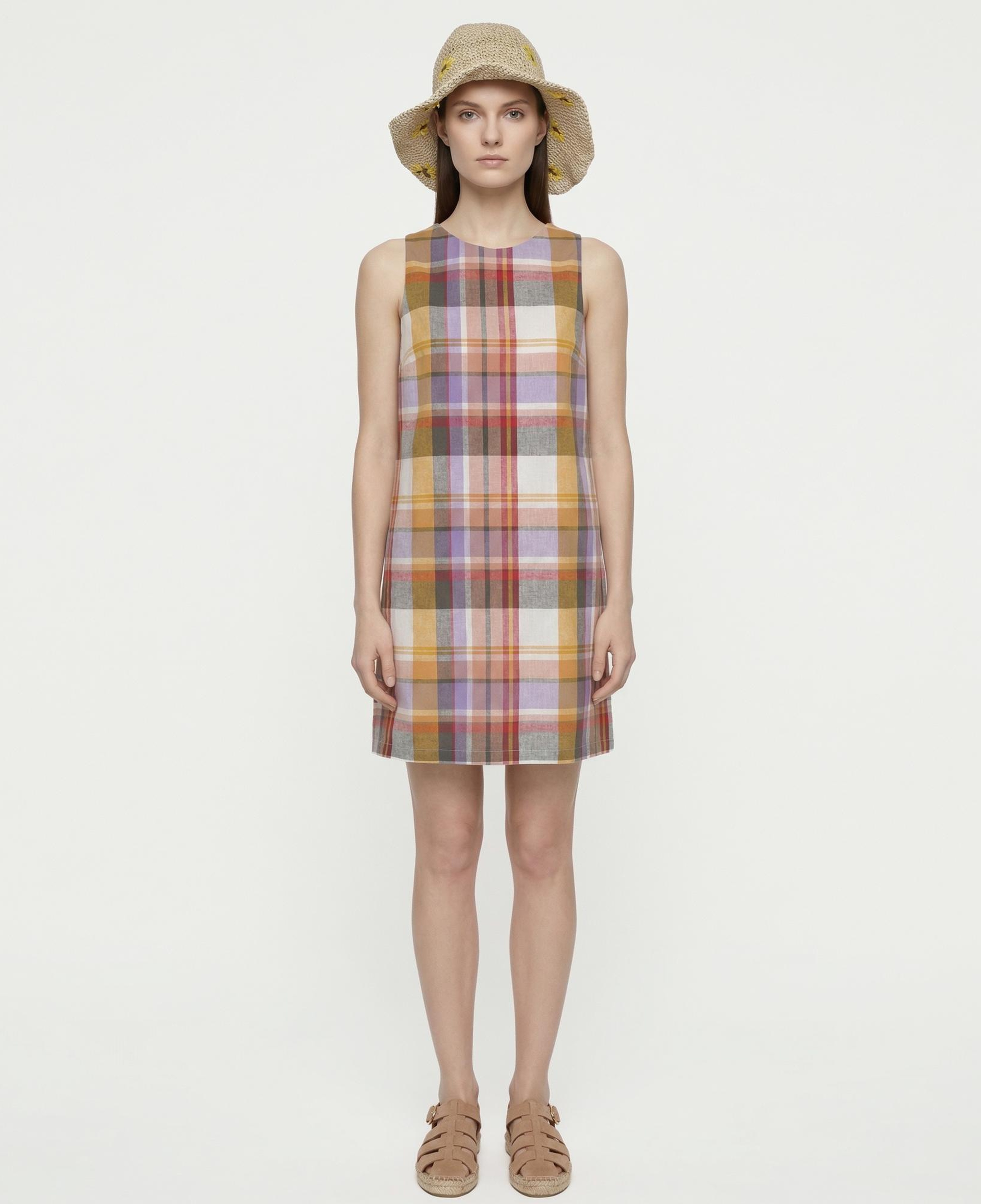 YARGICI A Form Bisiklet Yaka Kolsuz Elbise