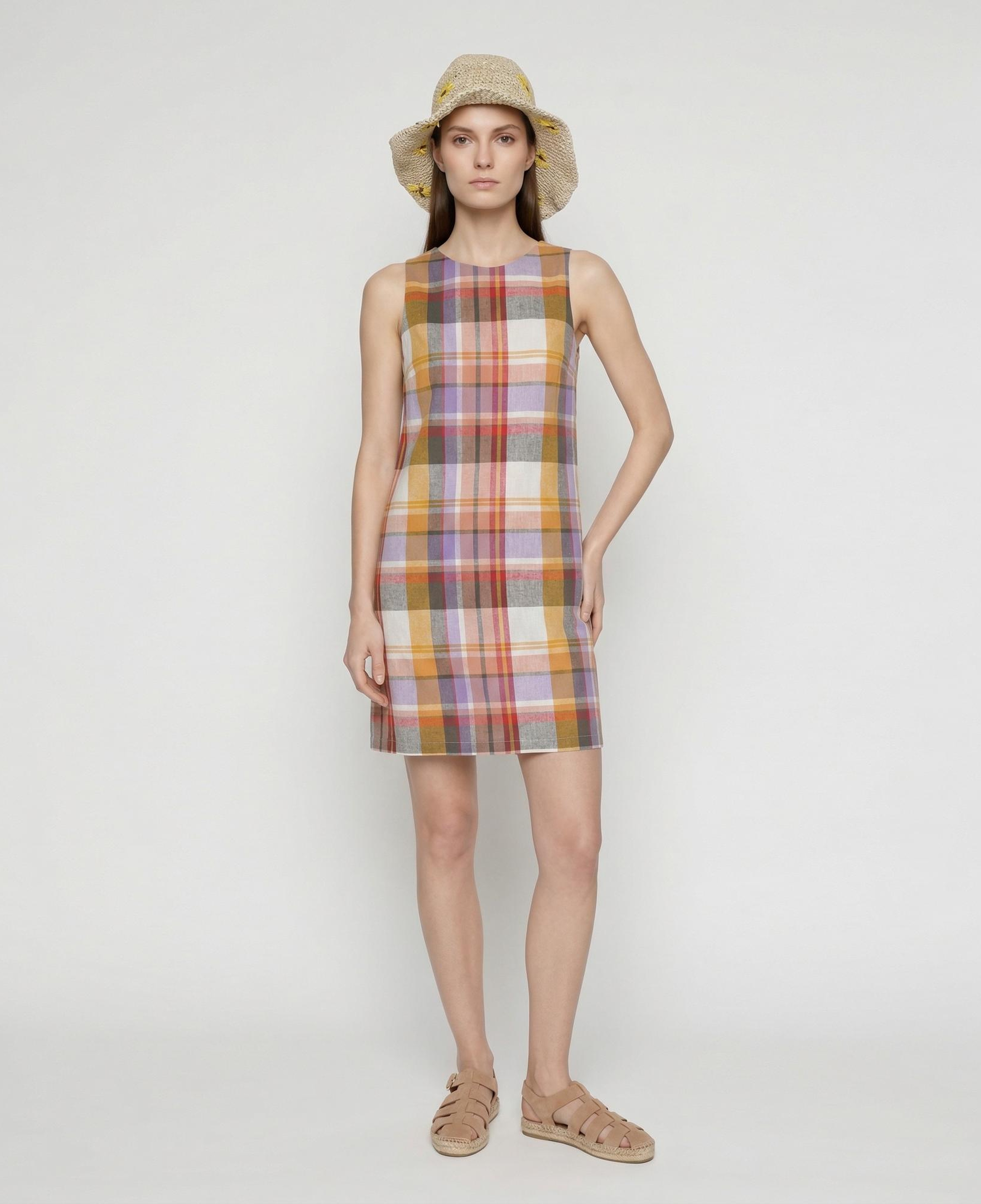 YARGICI A Form Bisiklet Yaka Kolsuz Elbise