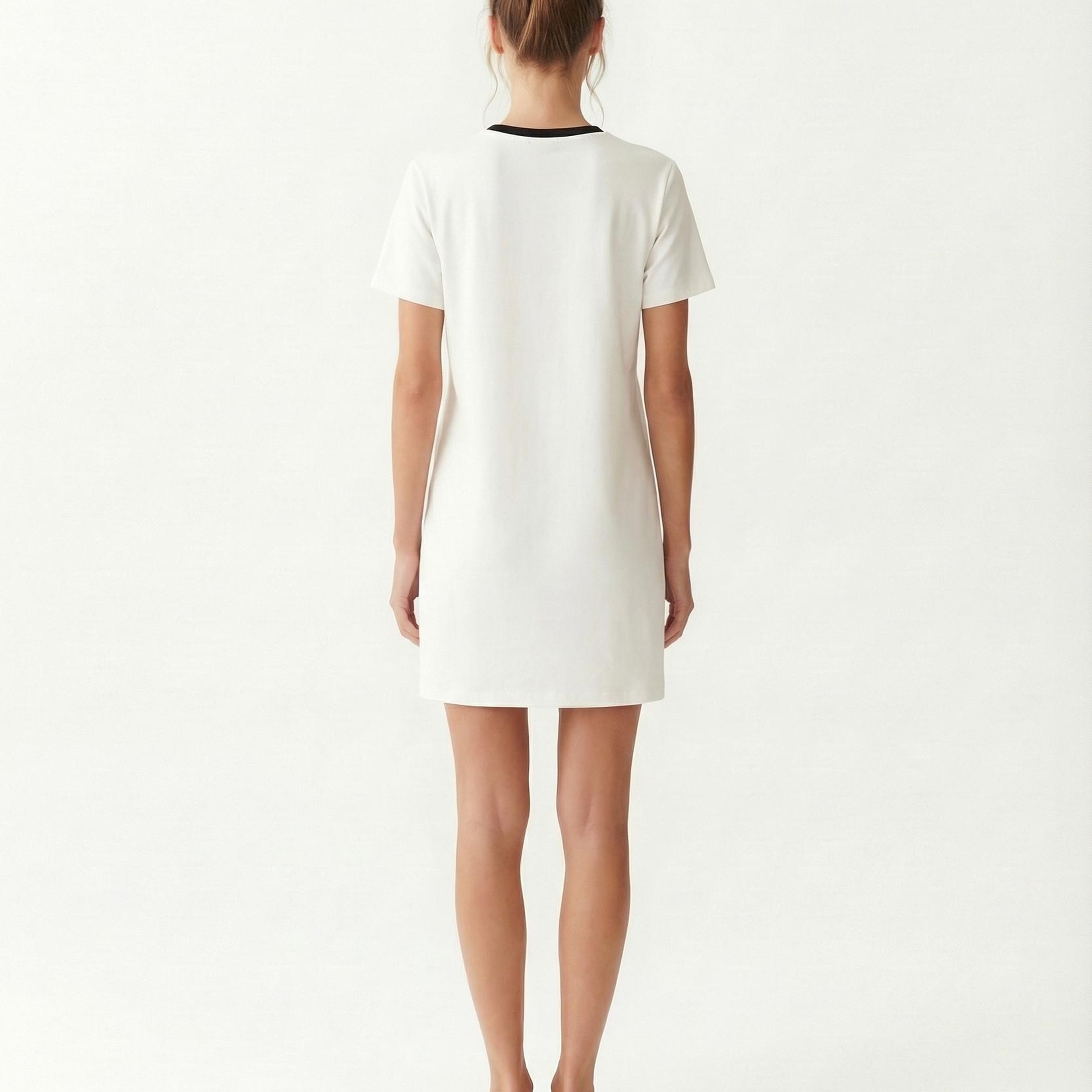 YARGICI Düz Bisiklet Yaka Kolsuz Elbise