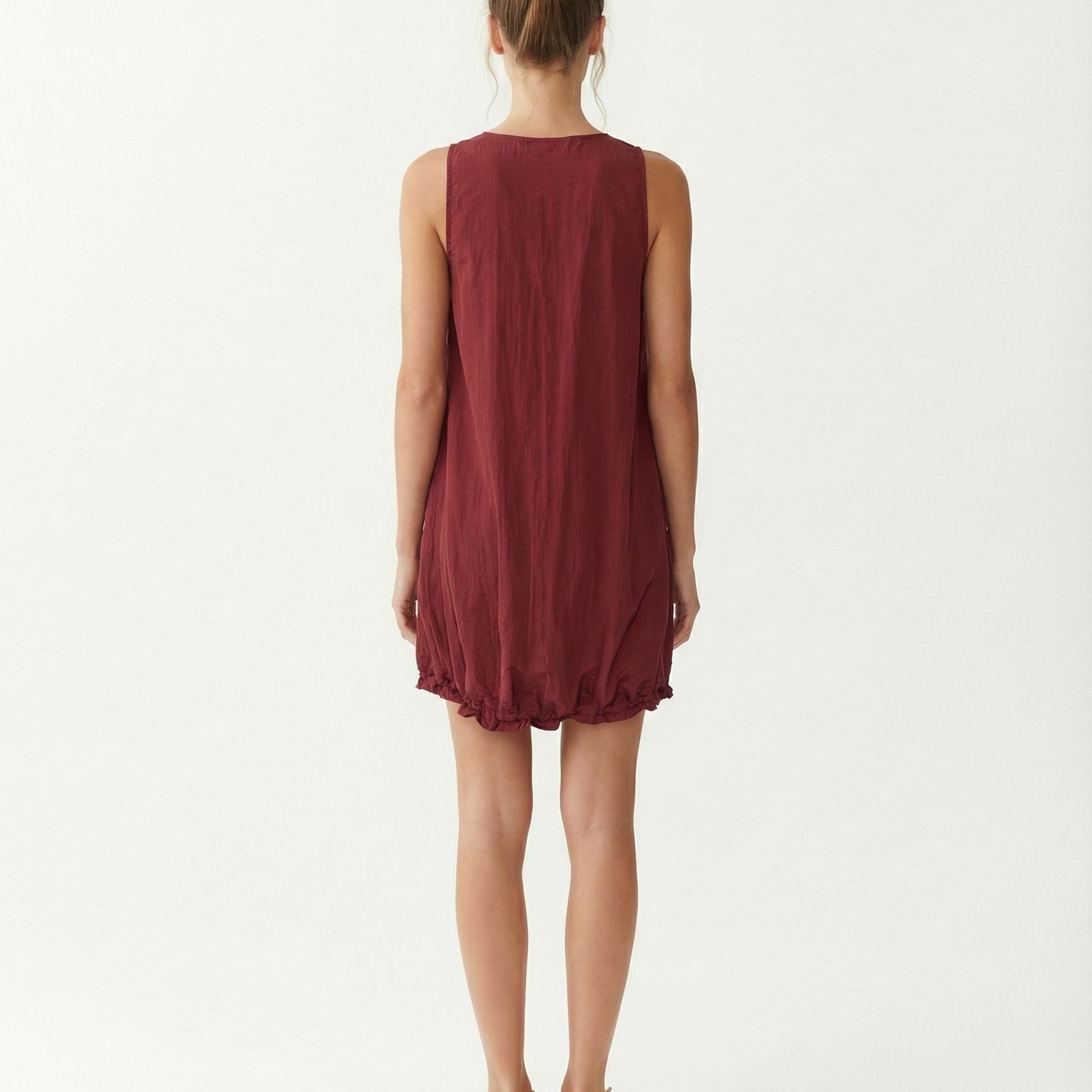 YARGICI Bol Bisiklet Yaka Kolsuz Elbise