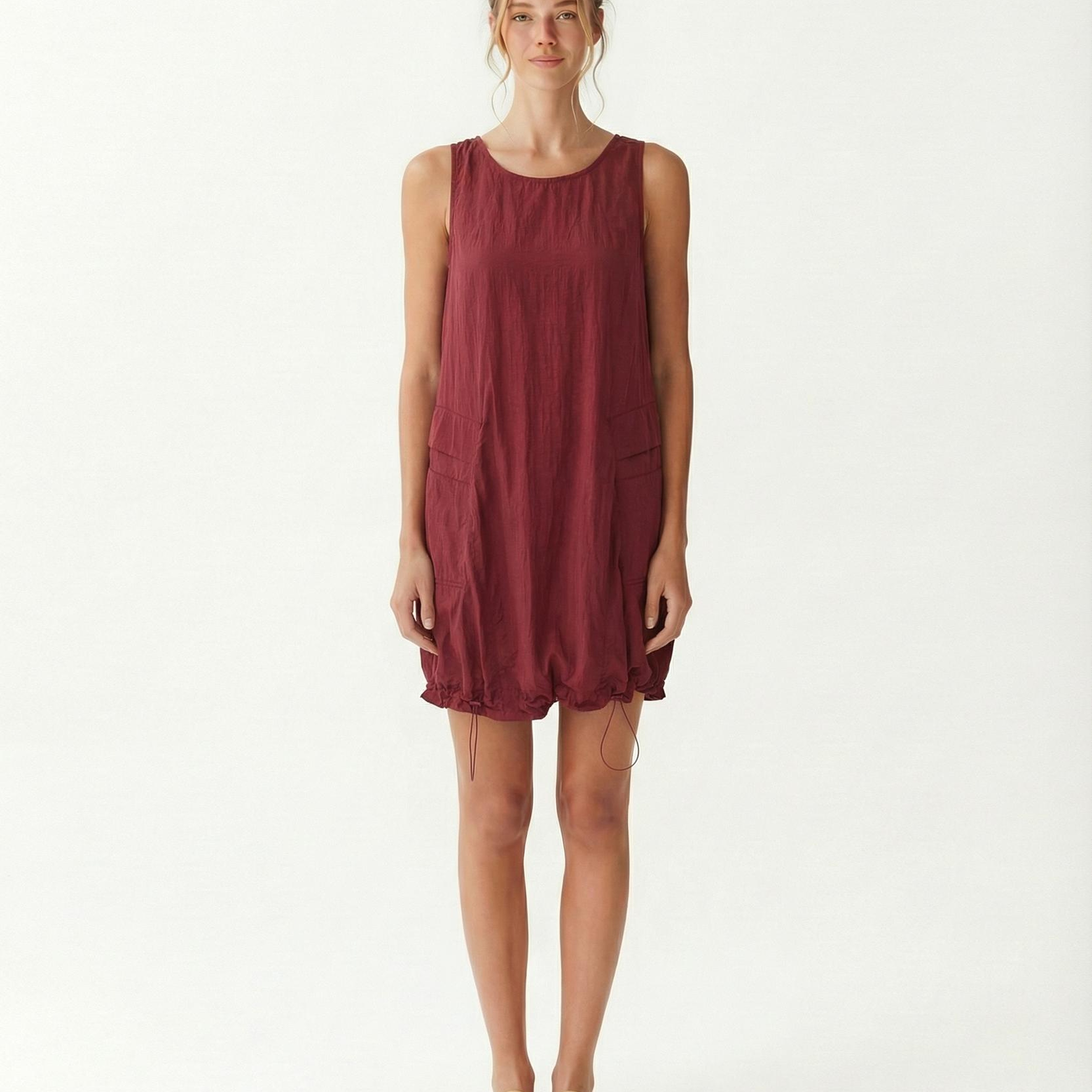 YARGICI Bol Bisiklet Yaka Kolsuz Elbise