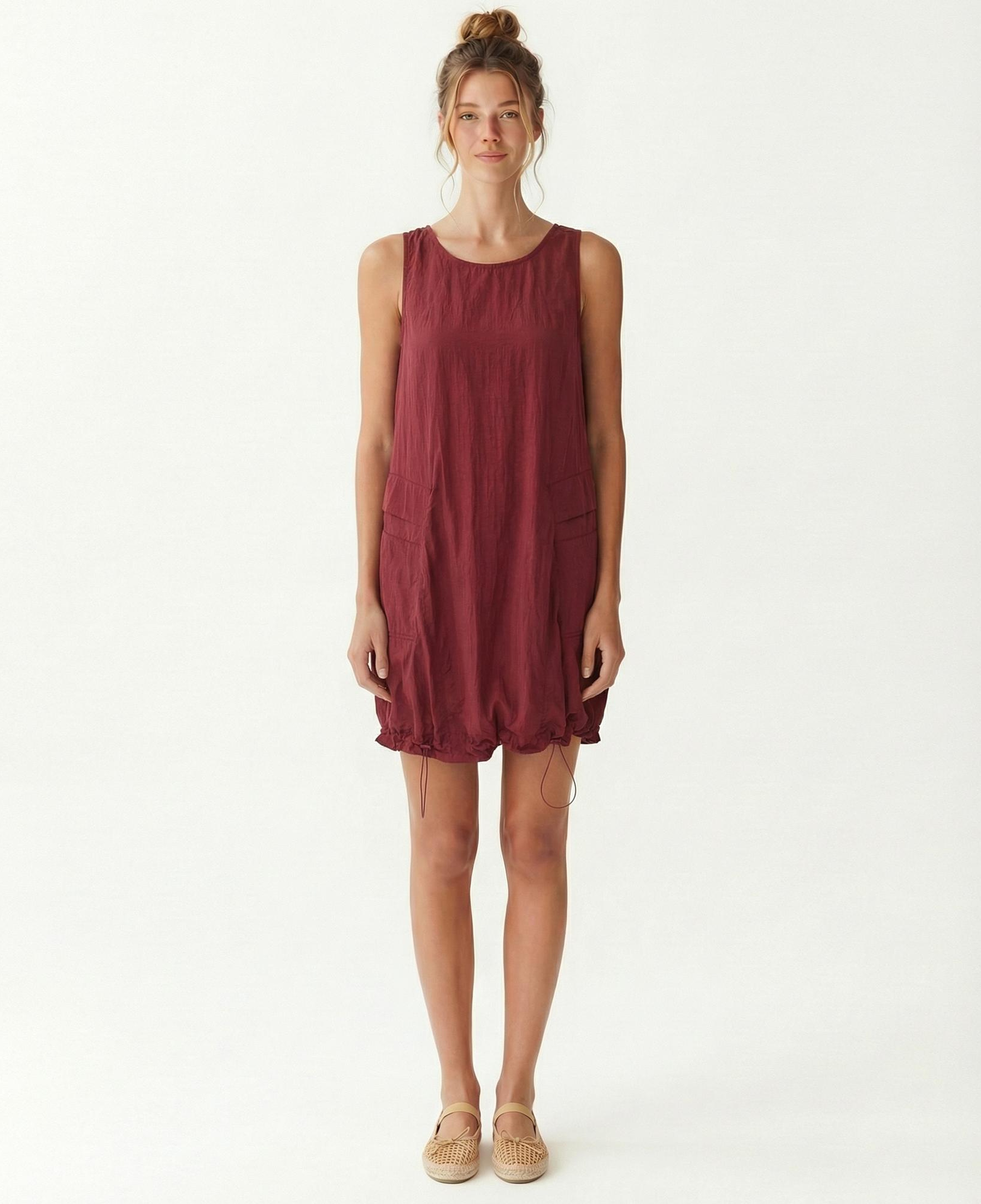 YARGICI Bol Bisiklet Yaka Kolsuz Elbise