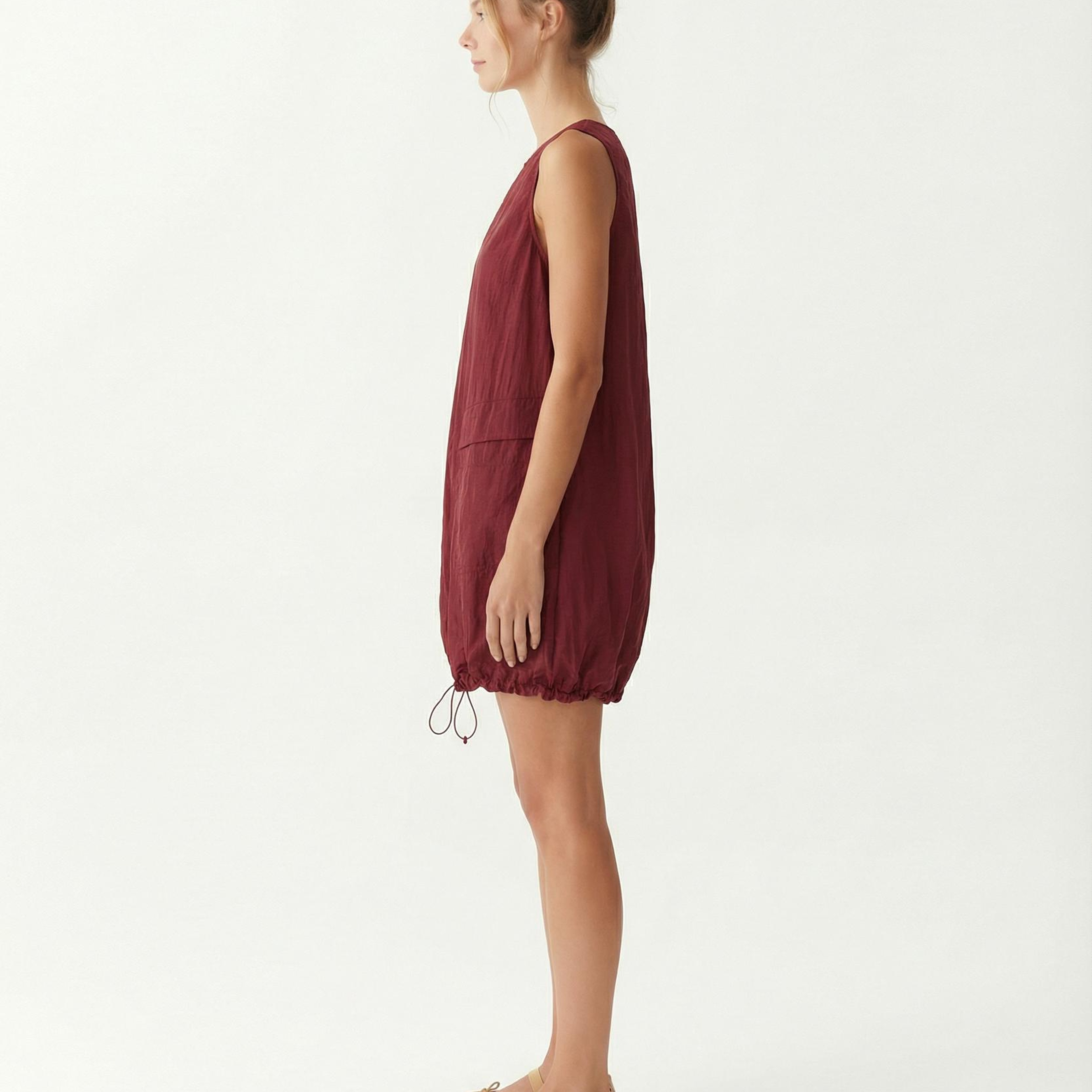 YARGICI Bol Bisiklet Yaka Kolsuz Elbise