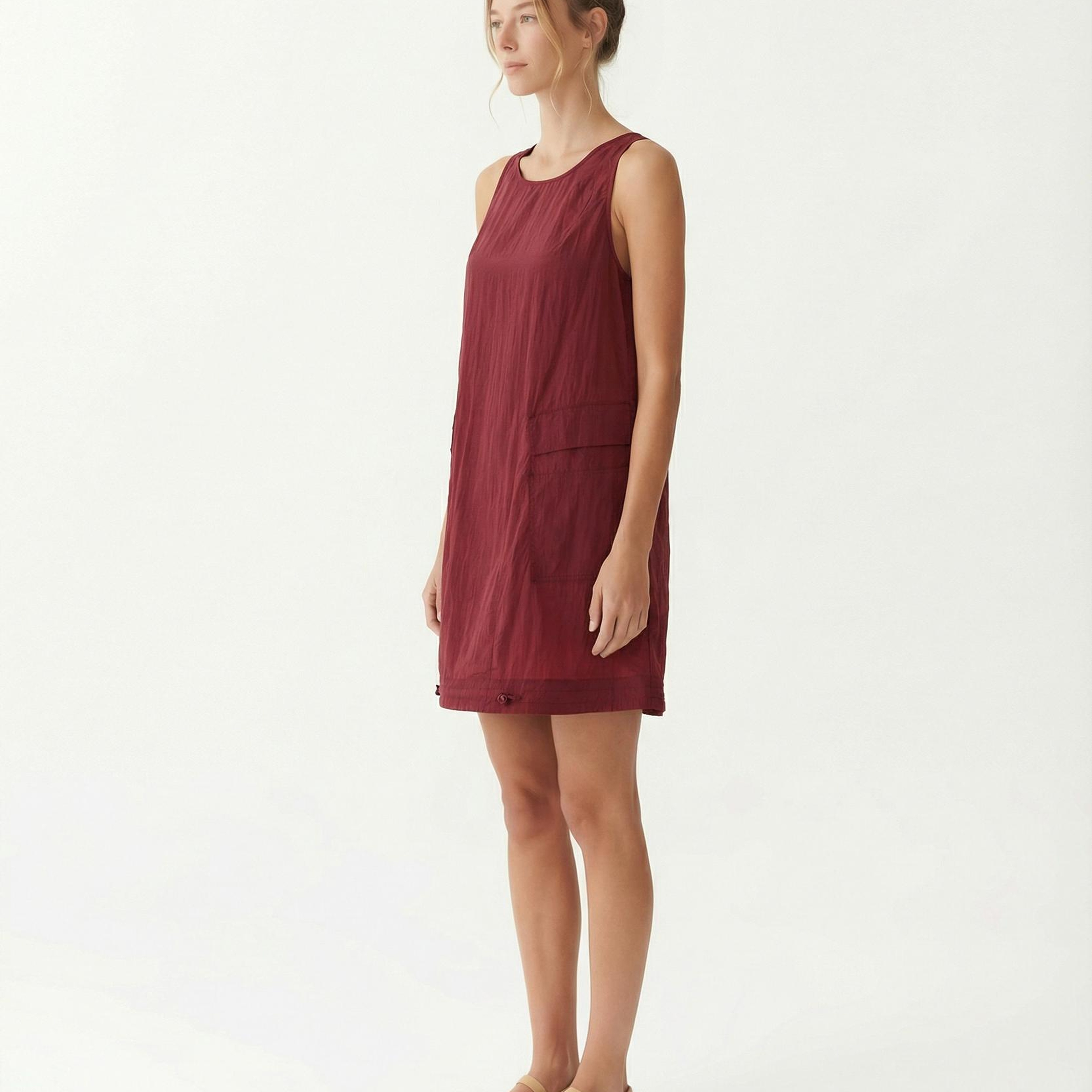 YARGICI Bol Bisiklet Yaka Kolsuz Elbise