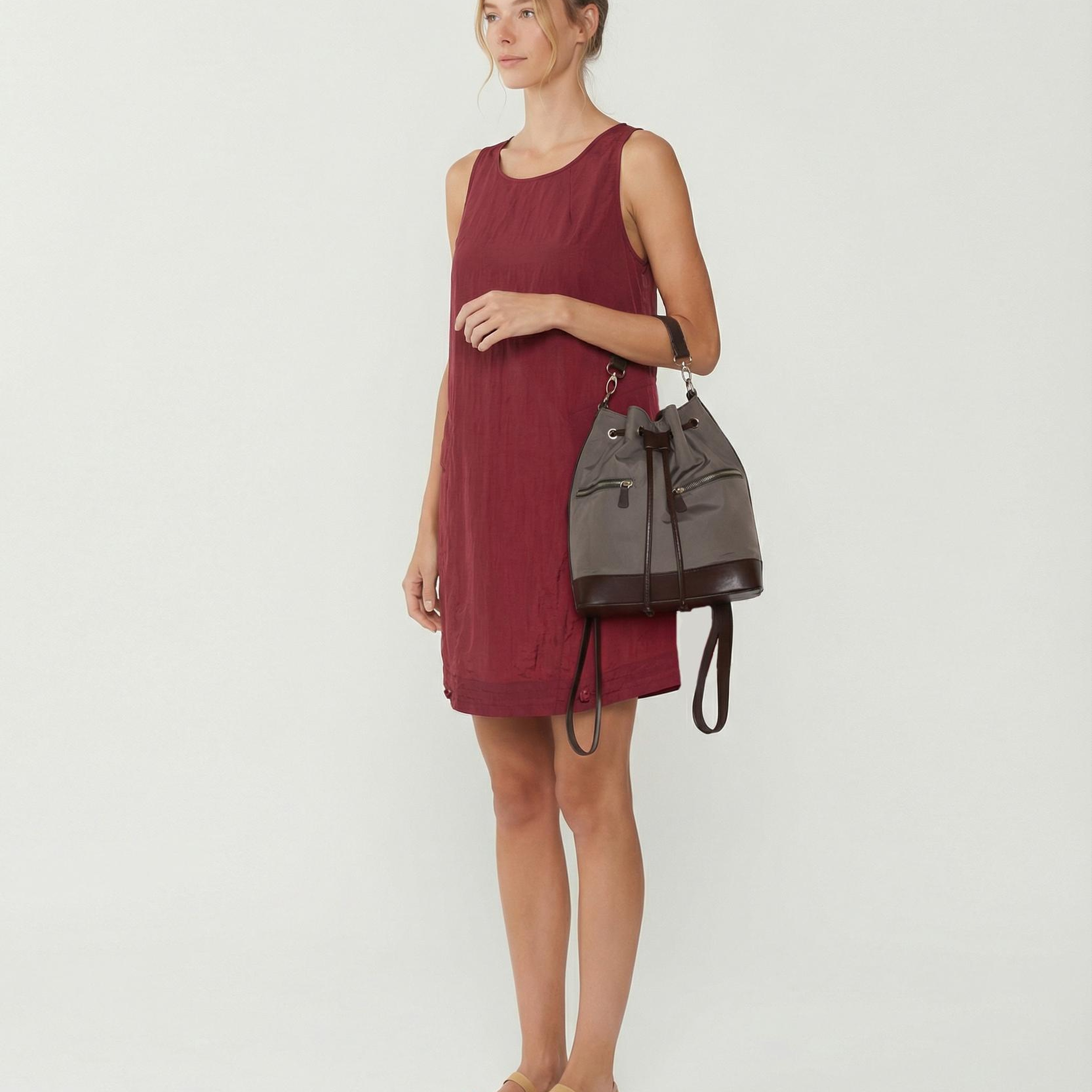 YARGICI Bol Bisiklet Yaka Kolsuz Elbise