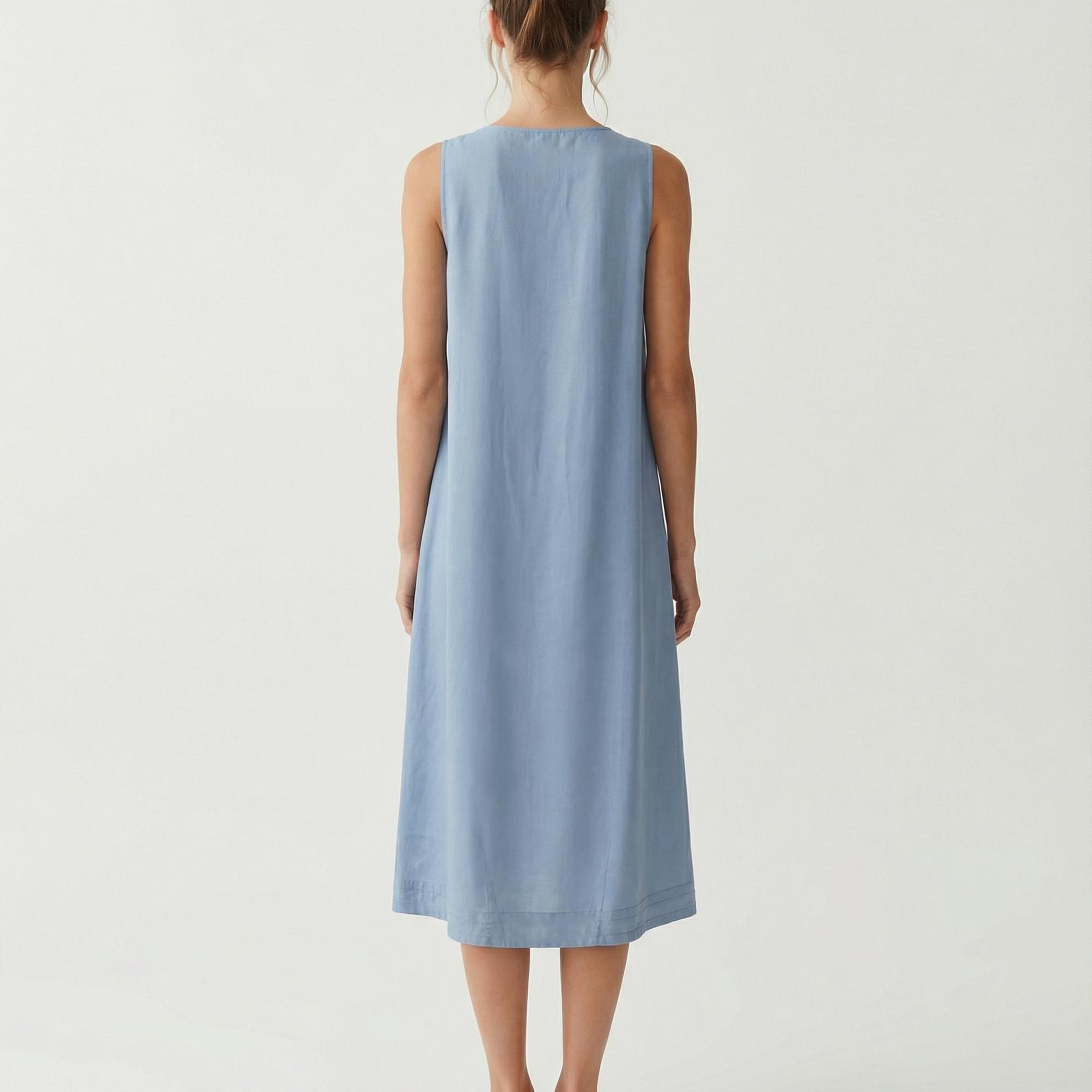 YARGICI Bol Bisiklet Yaka Kolsuz Elbise