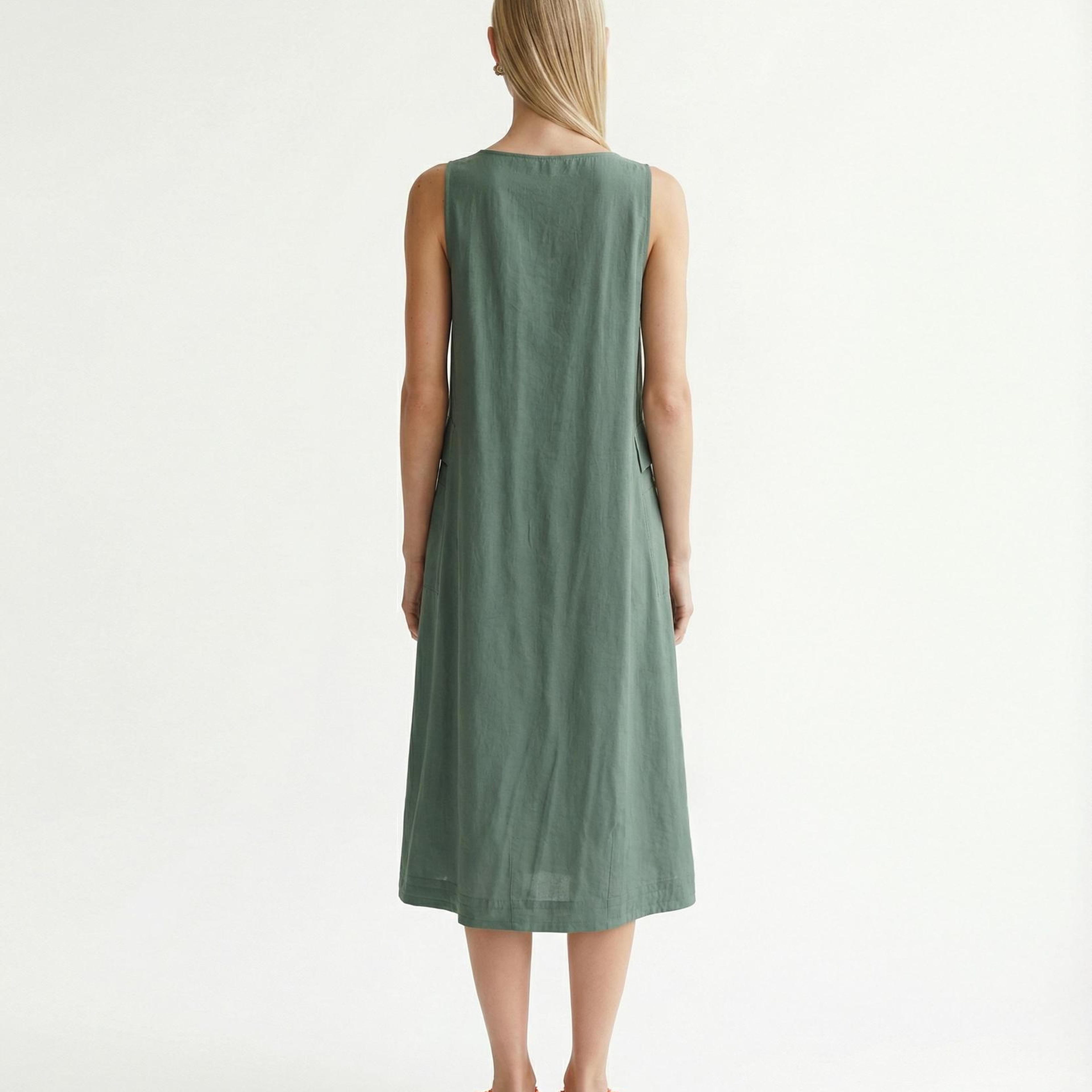 YARGICI Bol Bisiklet Yaka Kolsuz Elbise