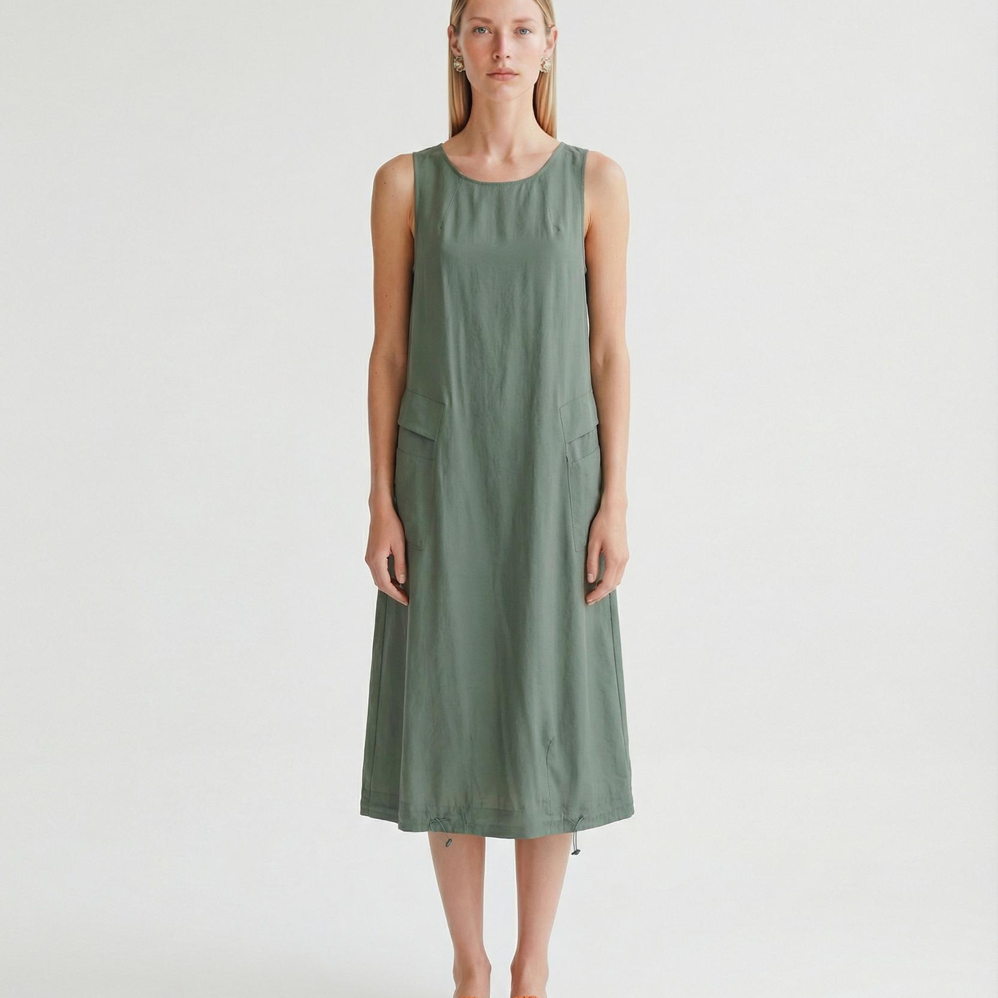 YARGICI Bol Bisiklet Yaka Kolsuz Elbise