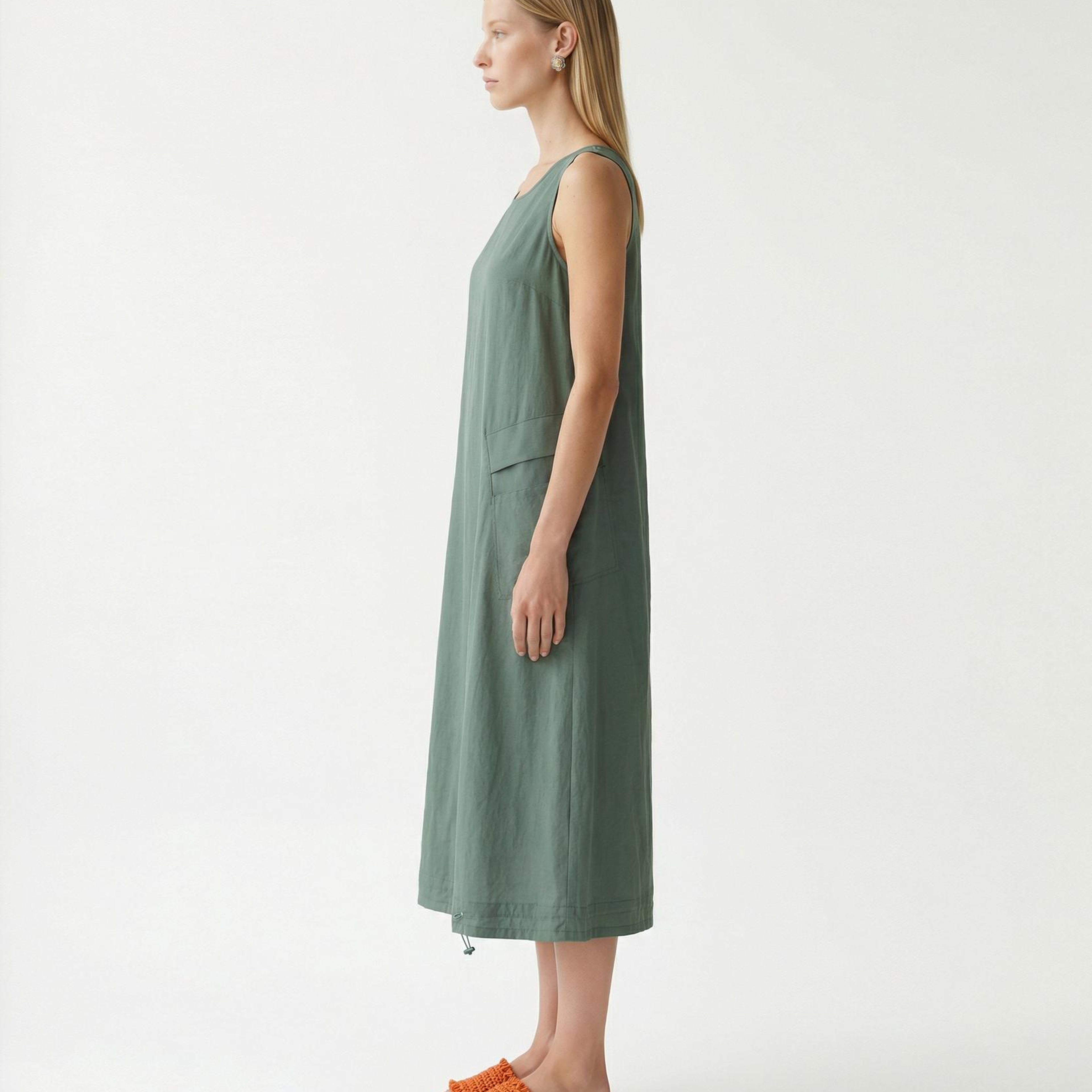 YARGICI Bol Bisiklet Yaka Kolsuz Elbise