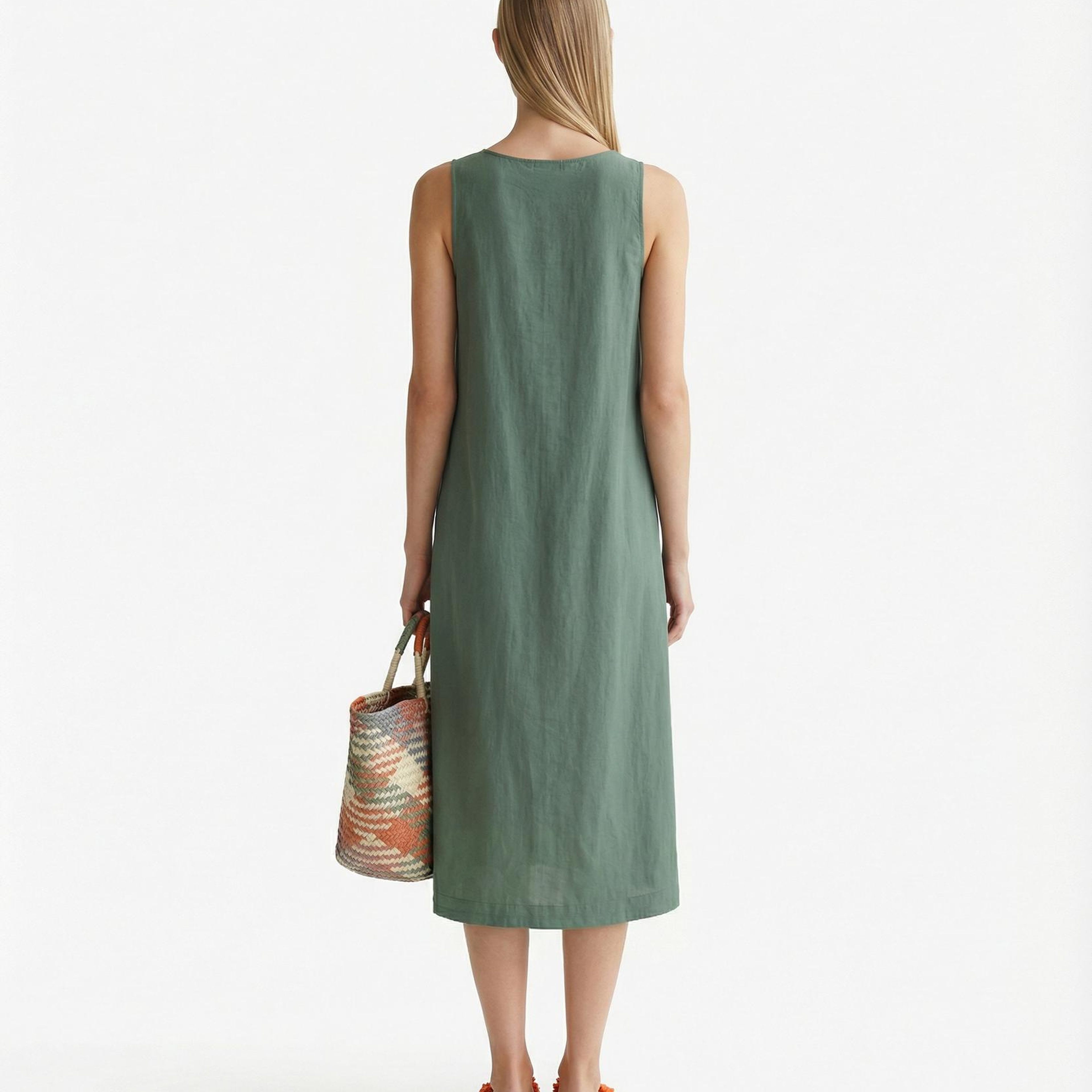 YARGICI Bol Bisiklet Yaka Kolsuz Elbise