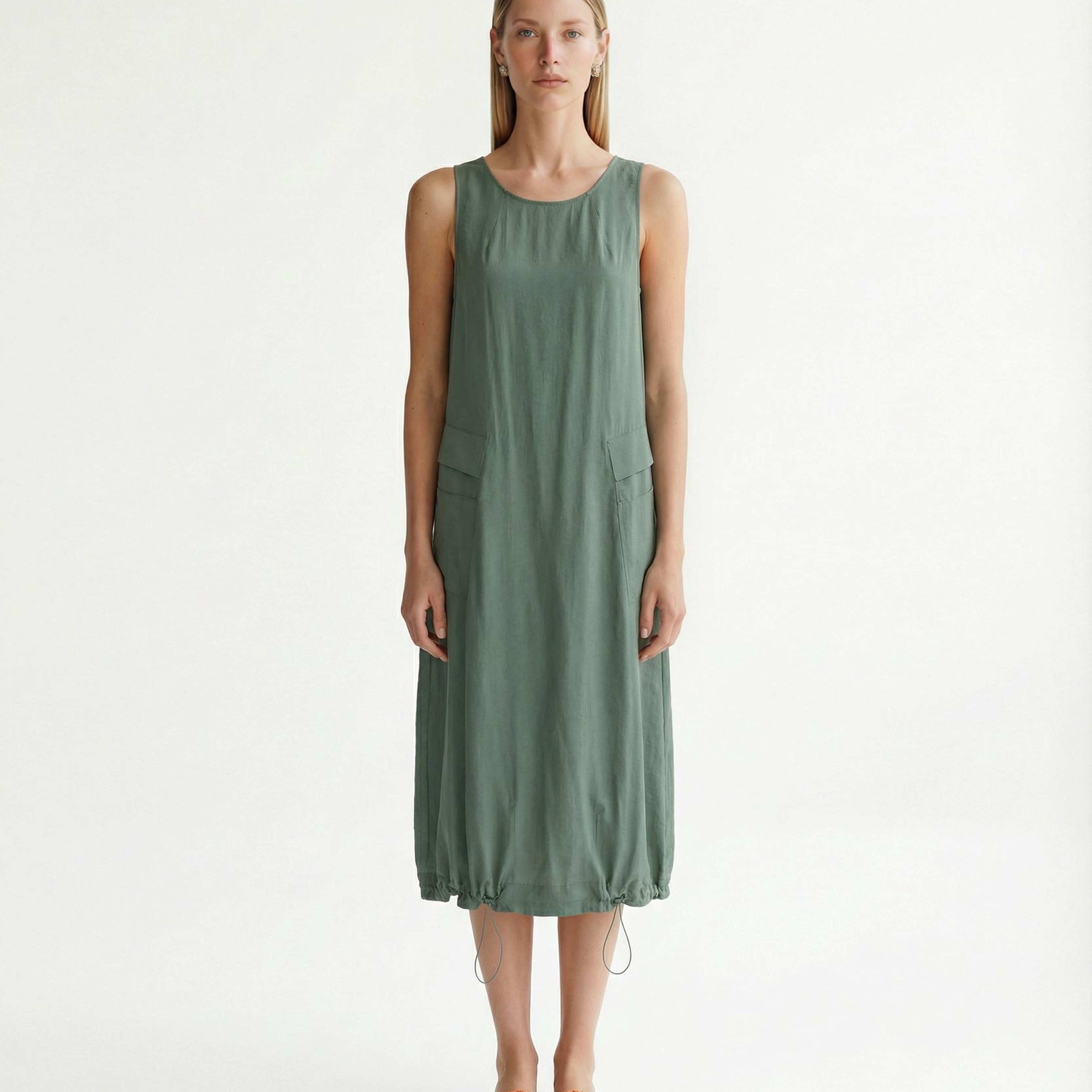 YARGICI Bol Bisiklet Yaka Kolsuz Elbise