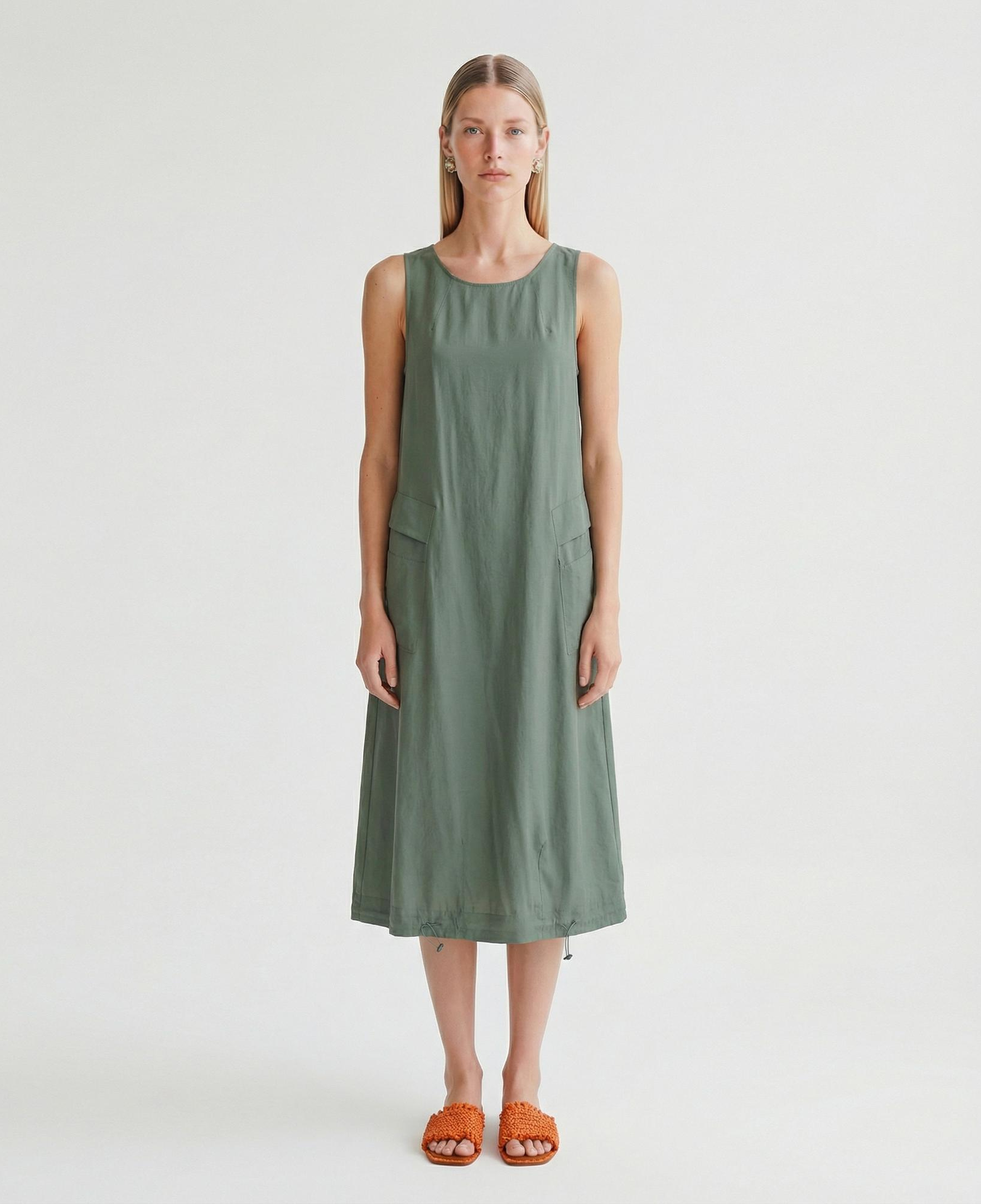 YARGICI Bol Bisiklet Yaka Kolsuz Elbise