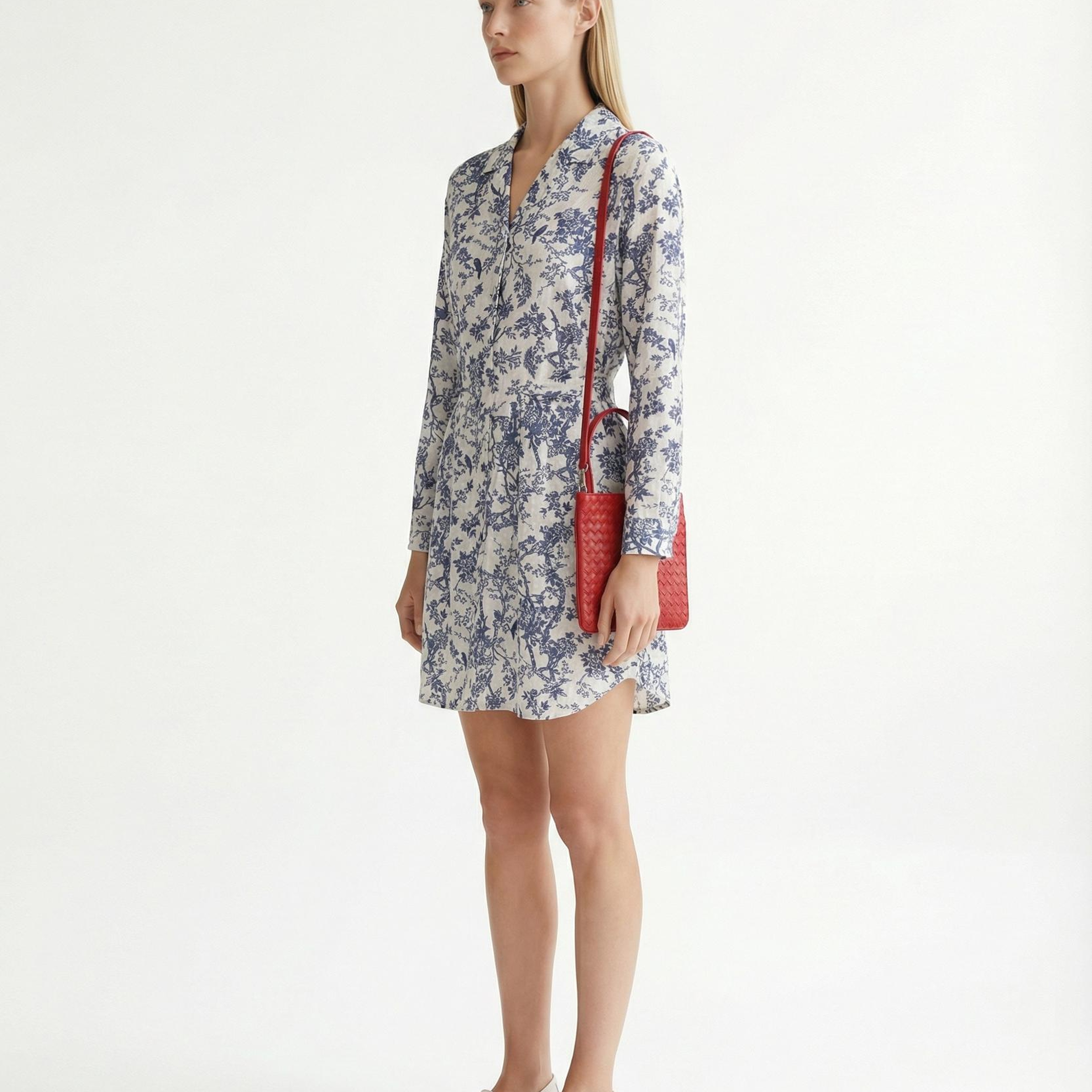 YARGICI Düz Ceket Yaka Uzun Kol Elbise