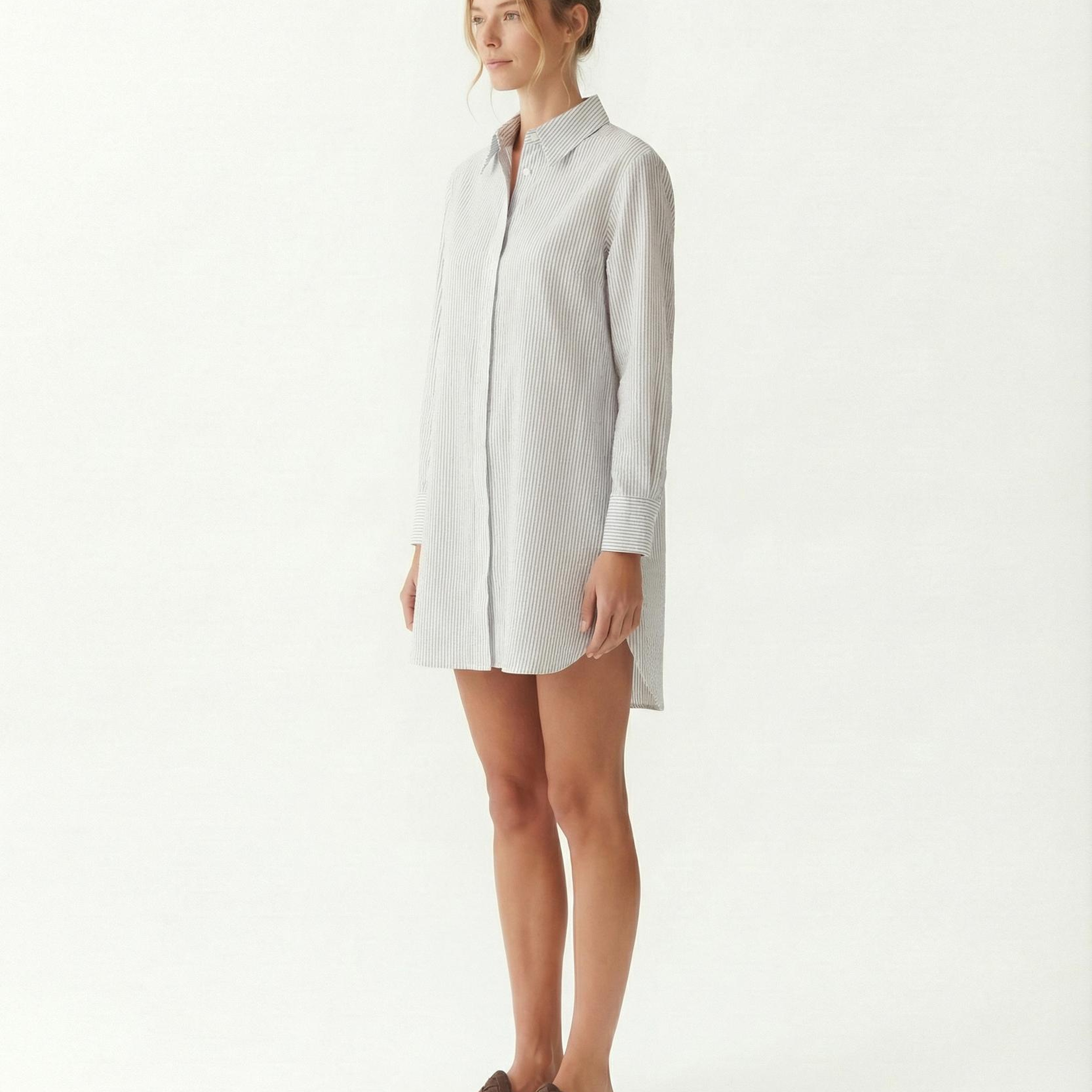 YARGICI Geniş Gömlek Yaka Uzun Kol Gömlek