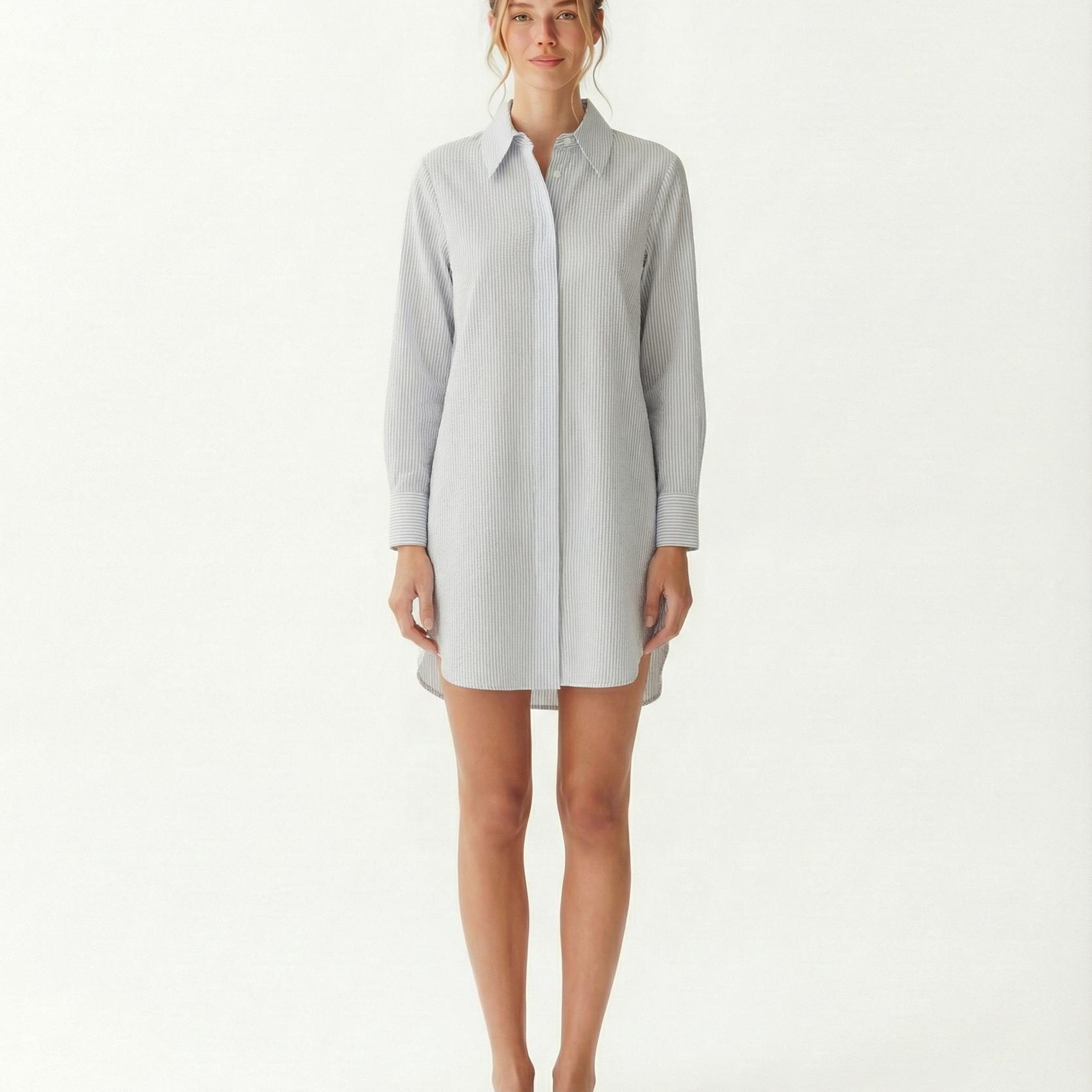 YARGICI Geniş Gömlek Yaka Uzun Kol Gömlek