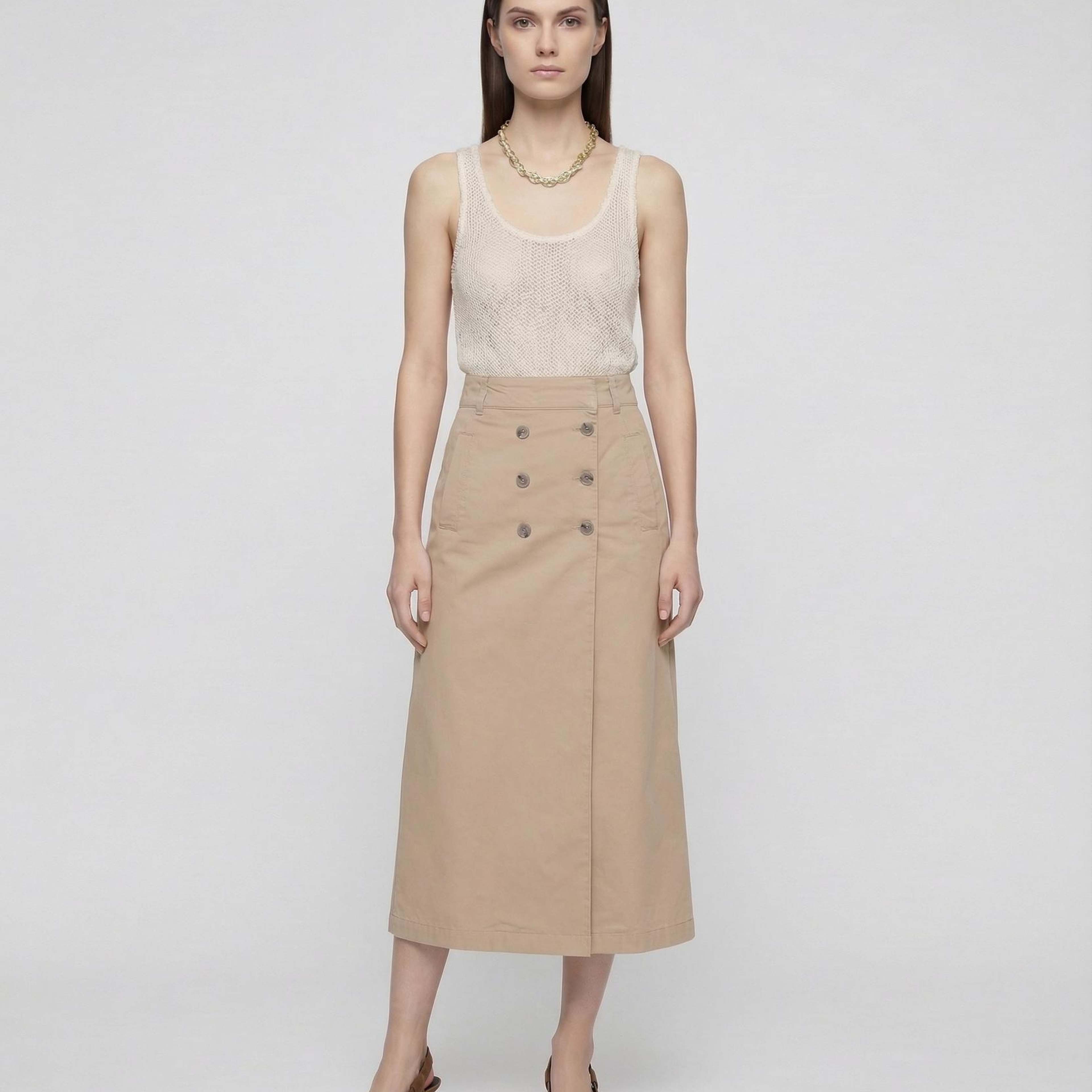 YARGICI Düz Yüksek Bel Etek