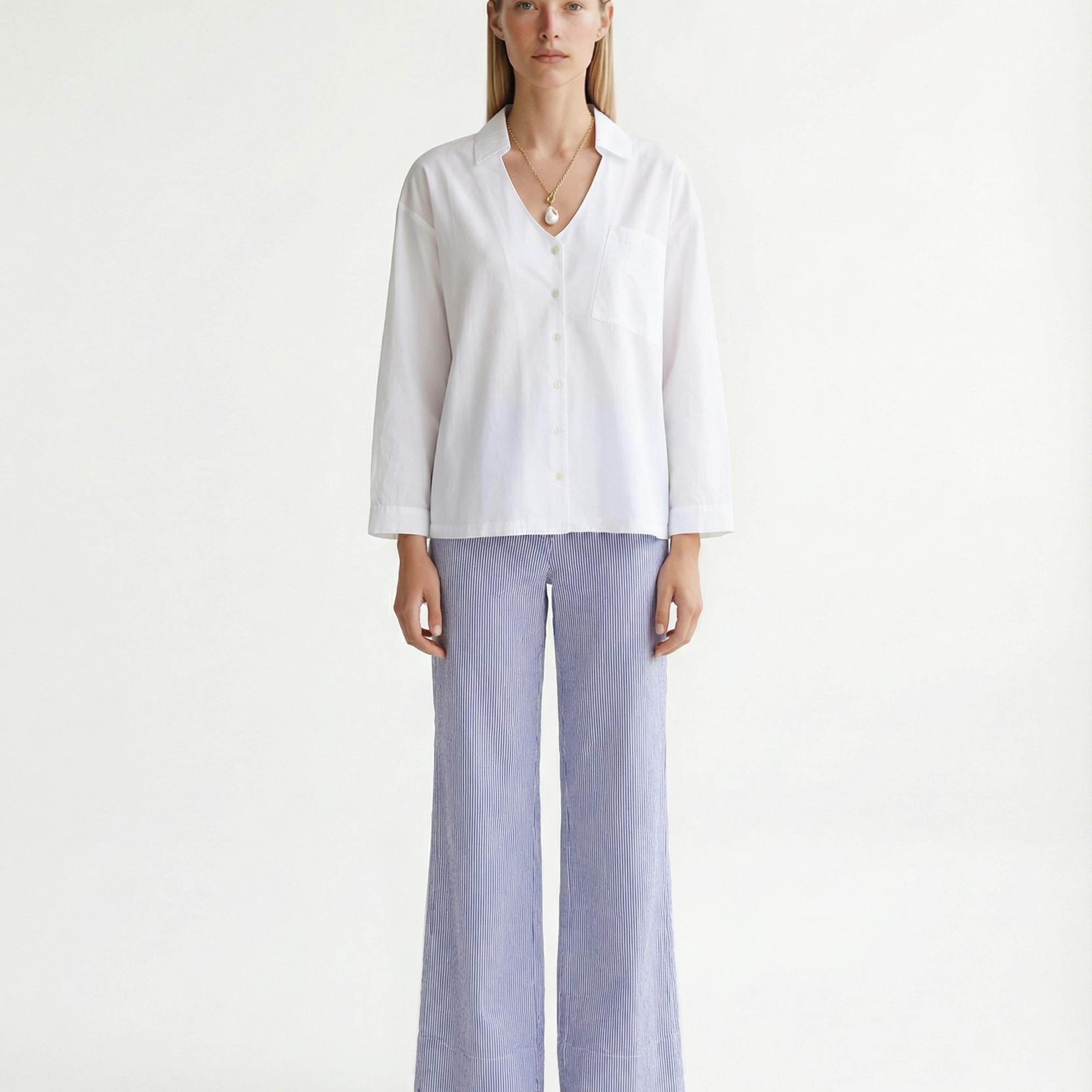 YARGICI Regular V Yaka Uzun Kol Gömlek