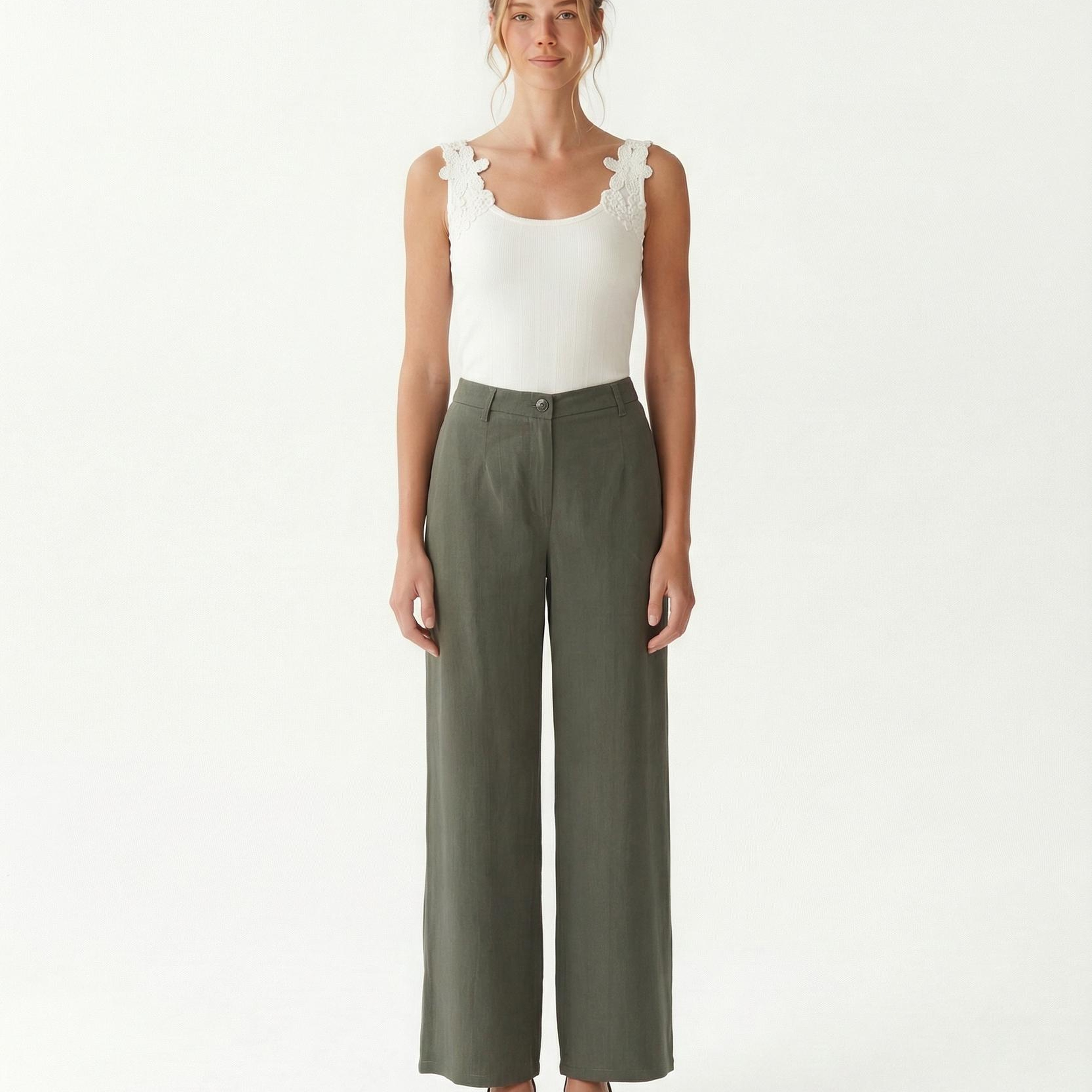 YARGICI Geniş Yüksek Bel Pantolon