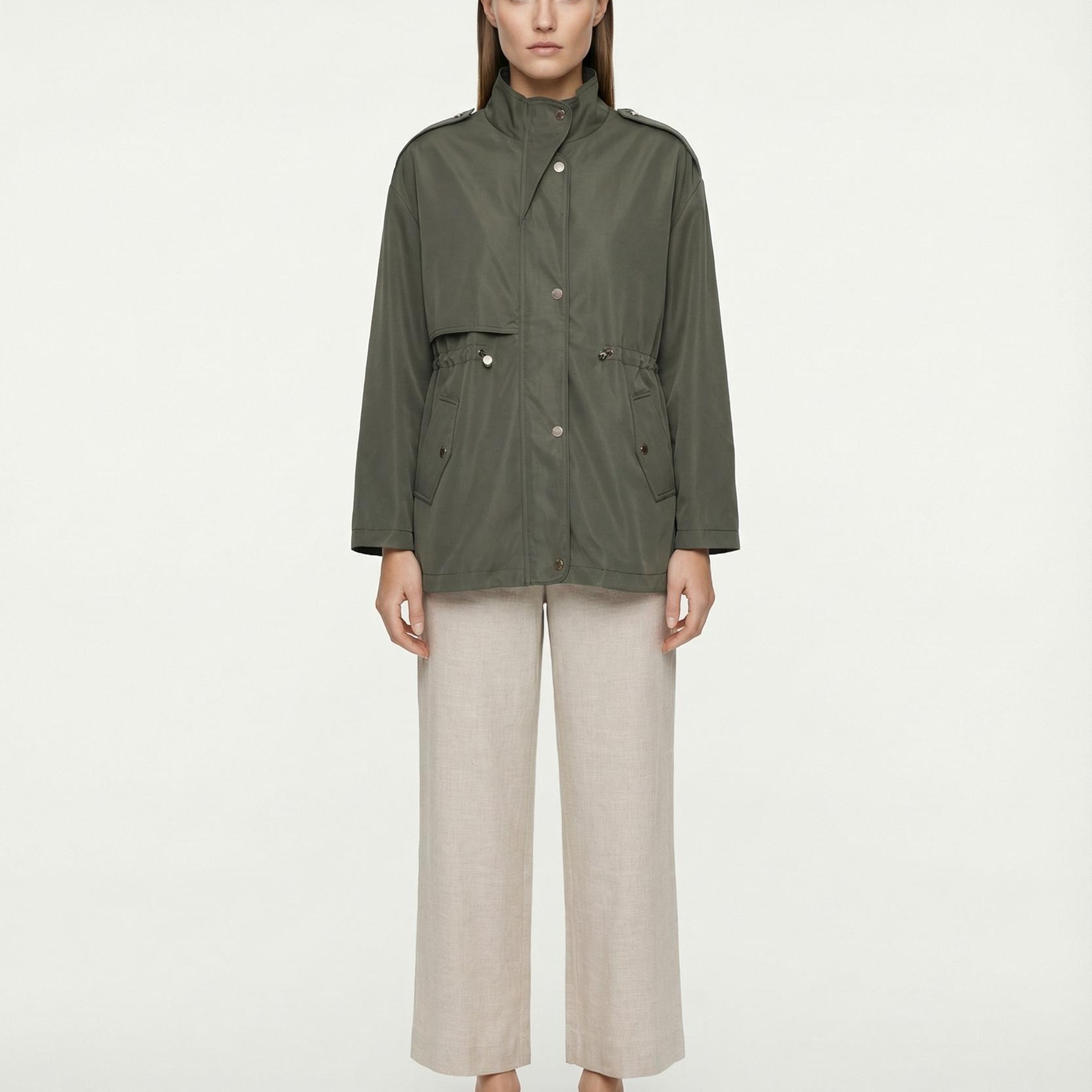 YARGICI Regular Dik Yaka Uzun Kol Pardösü