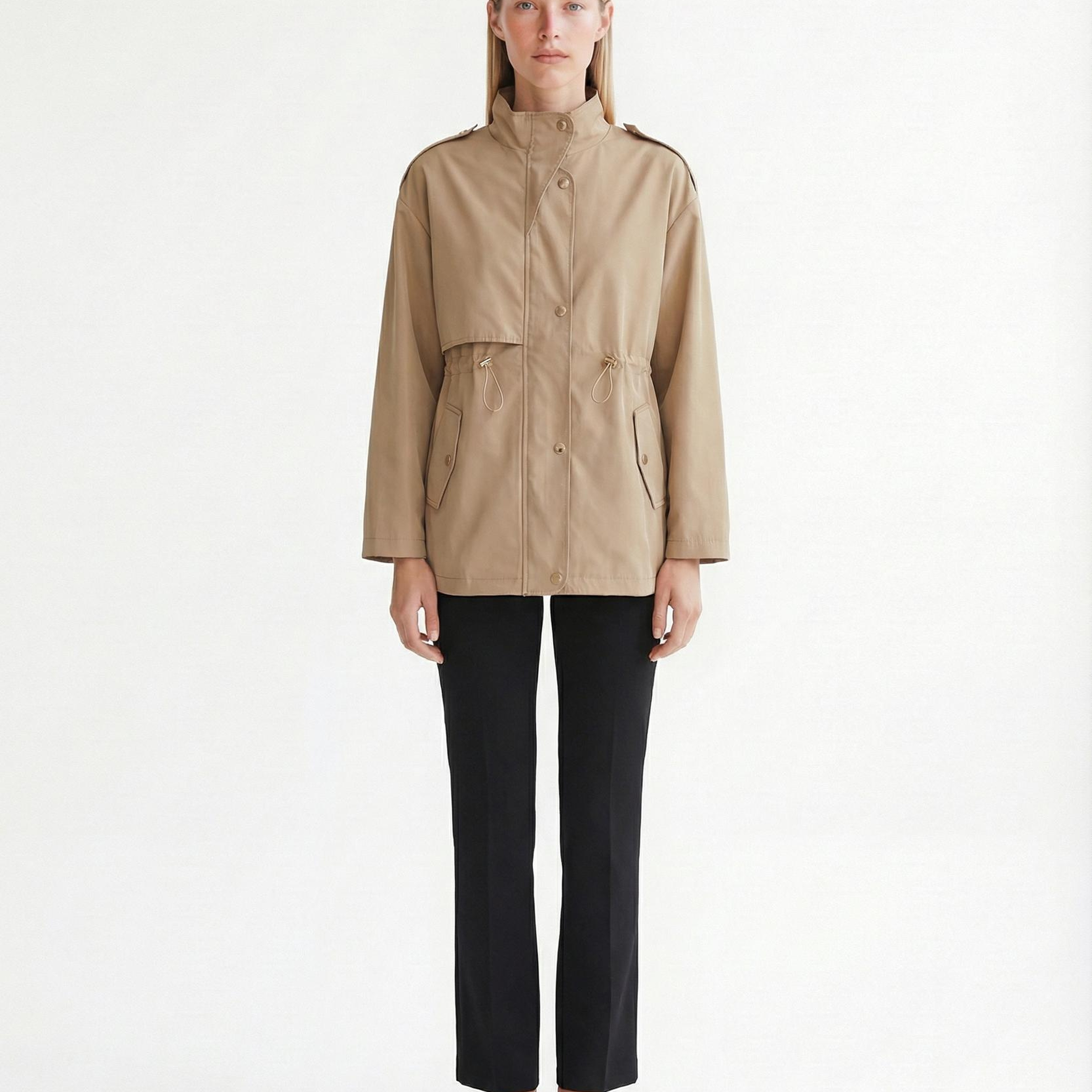 YARGICI Regular Dik Yaka Uzun Kol Pardösü