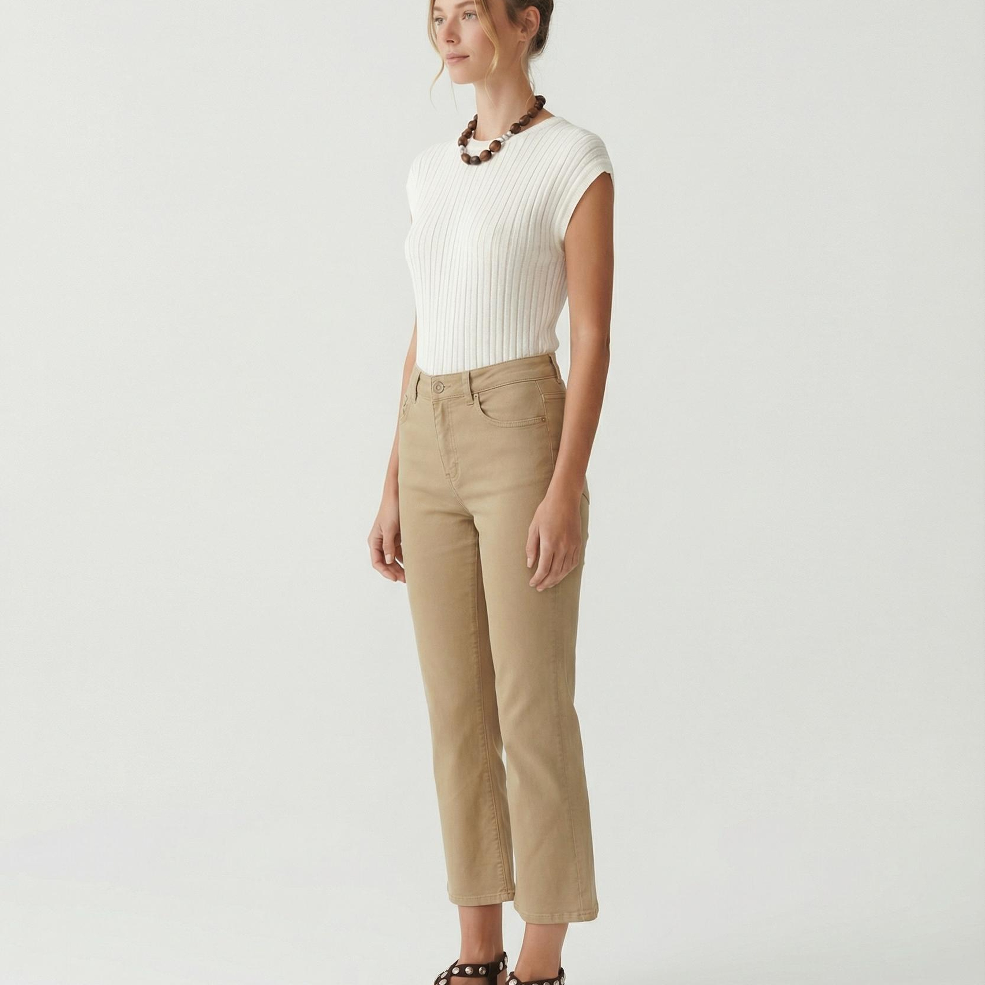 YARGICI Düz Yüksek Bel Pantolon