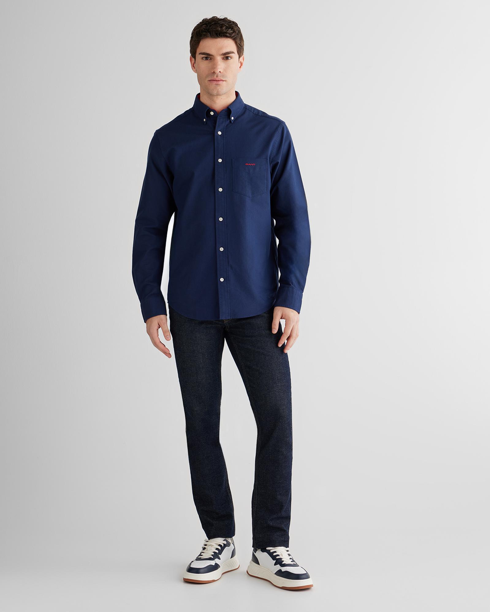 GANT Erkek Lacivert Regular Fit Oxford Gömlek