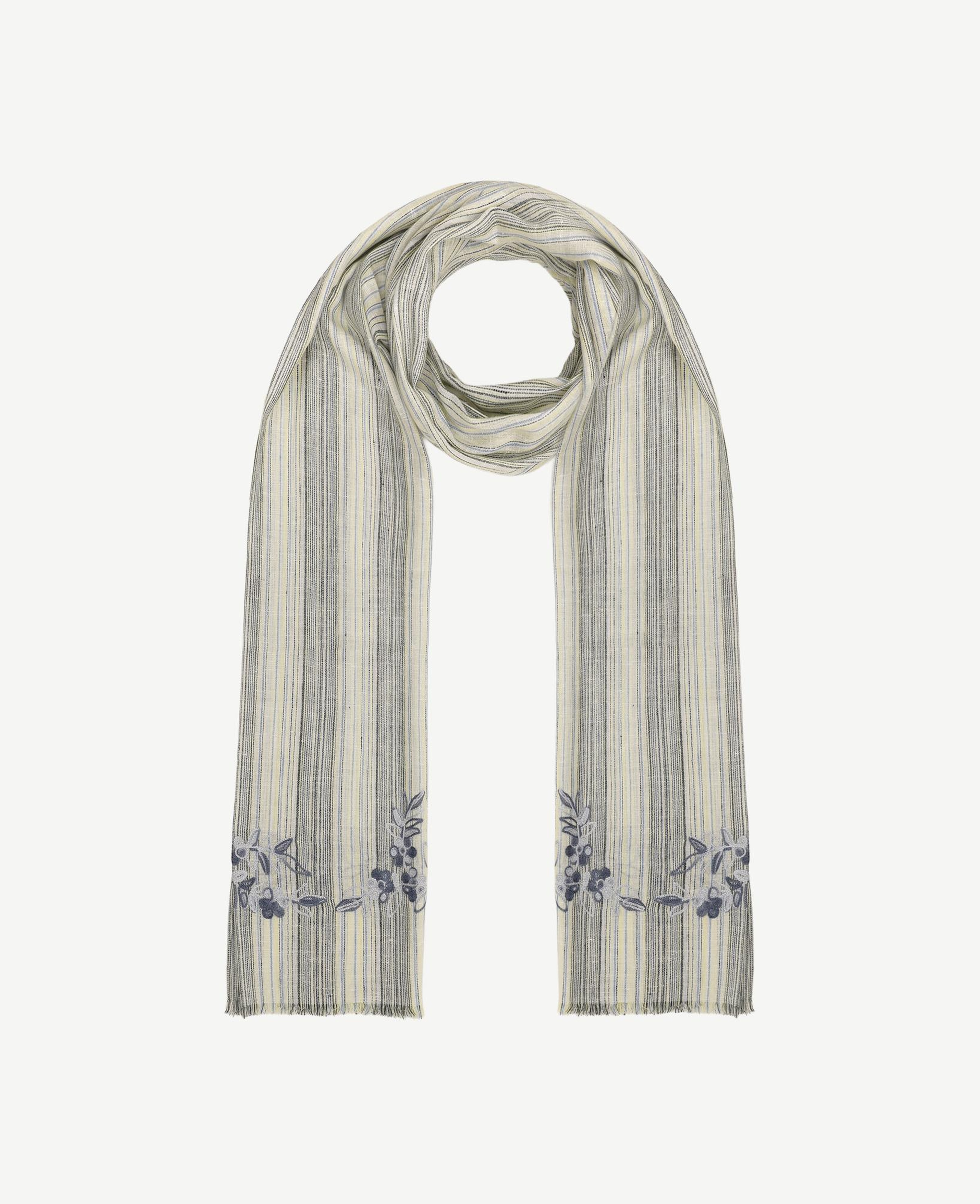 YARGICI Nakış Detaylı Çizgili Şal